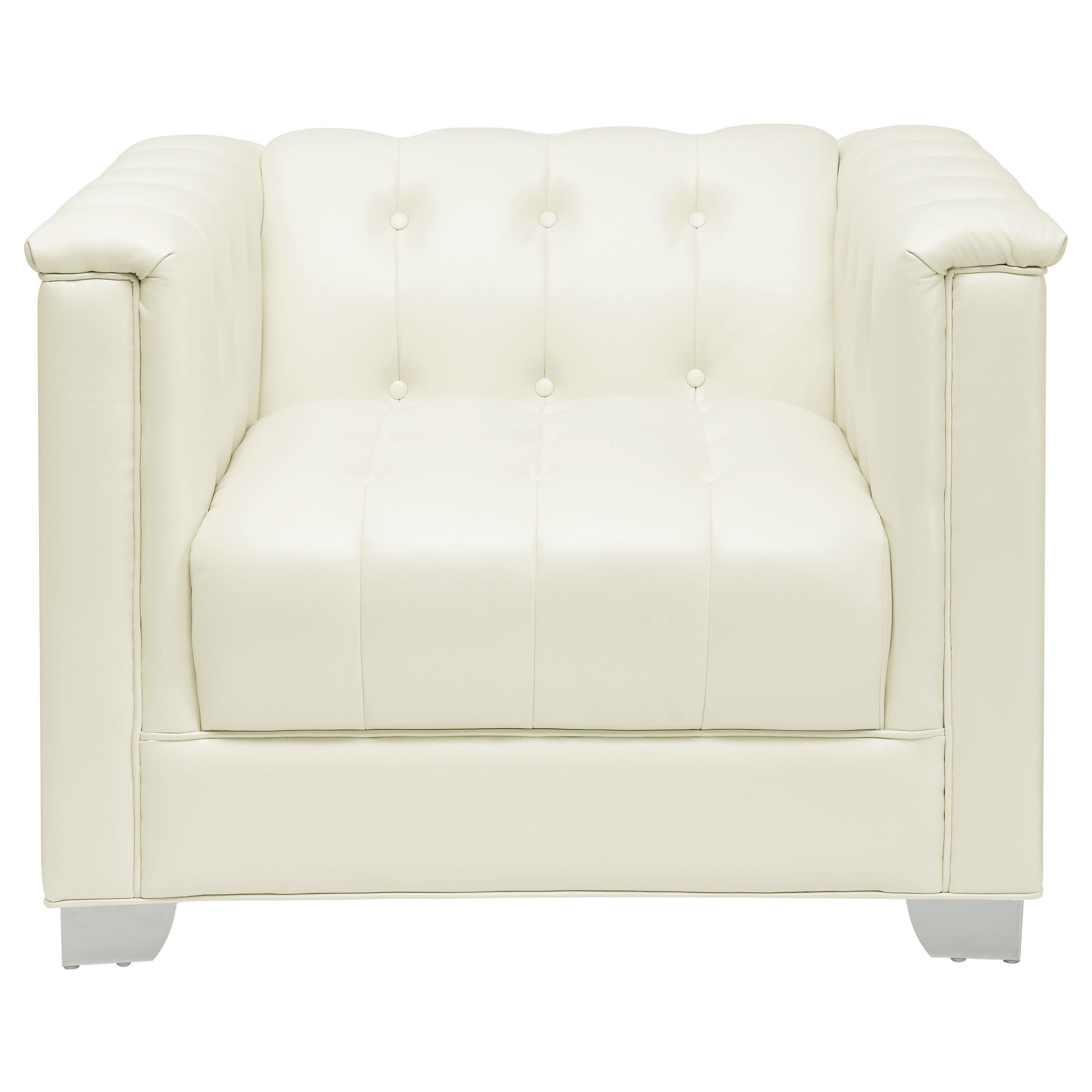 Chaviano Upholstered Track Arm Sofa Set Pearl