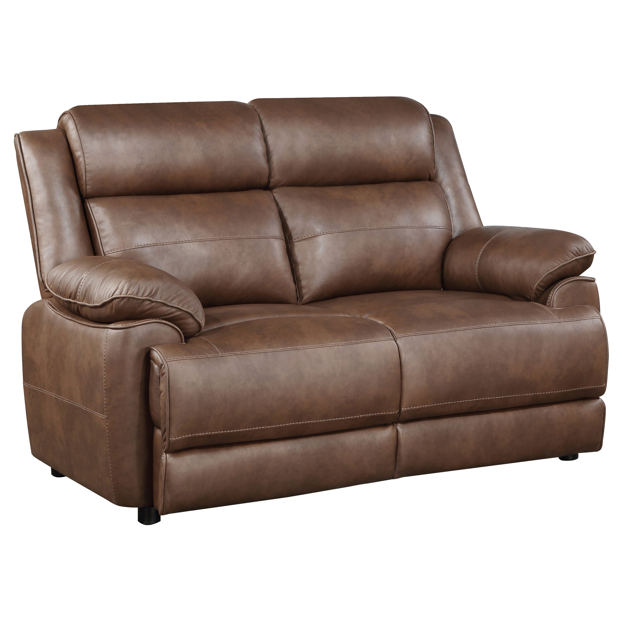 Ellington Upholstered Padded Arm Sofa Set Dark Brown