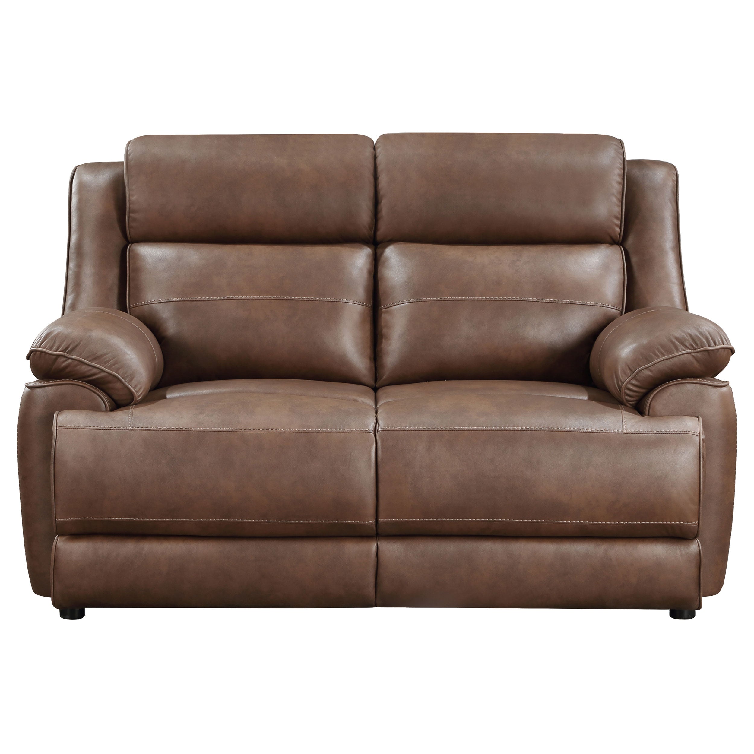 Ellington Upholstered Padded Arm Sofa Set Dark Brown
