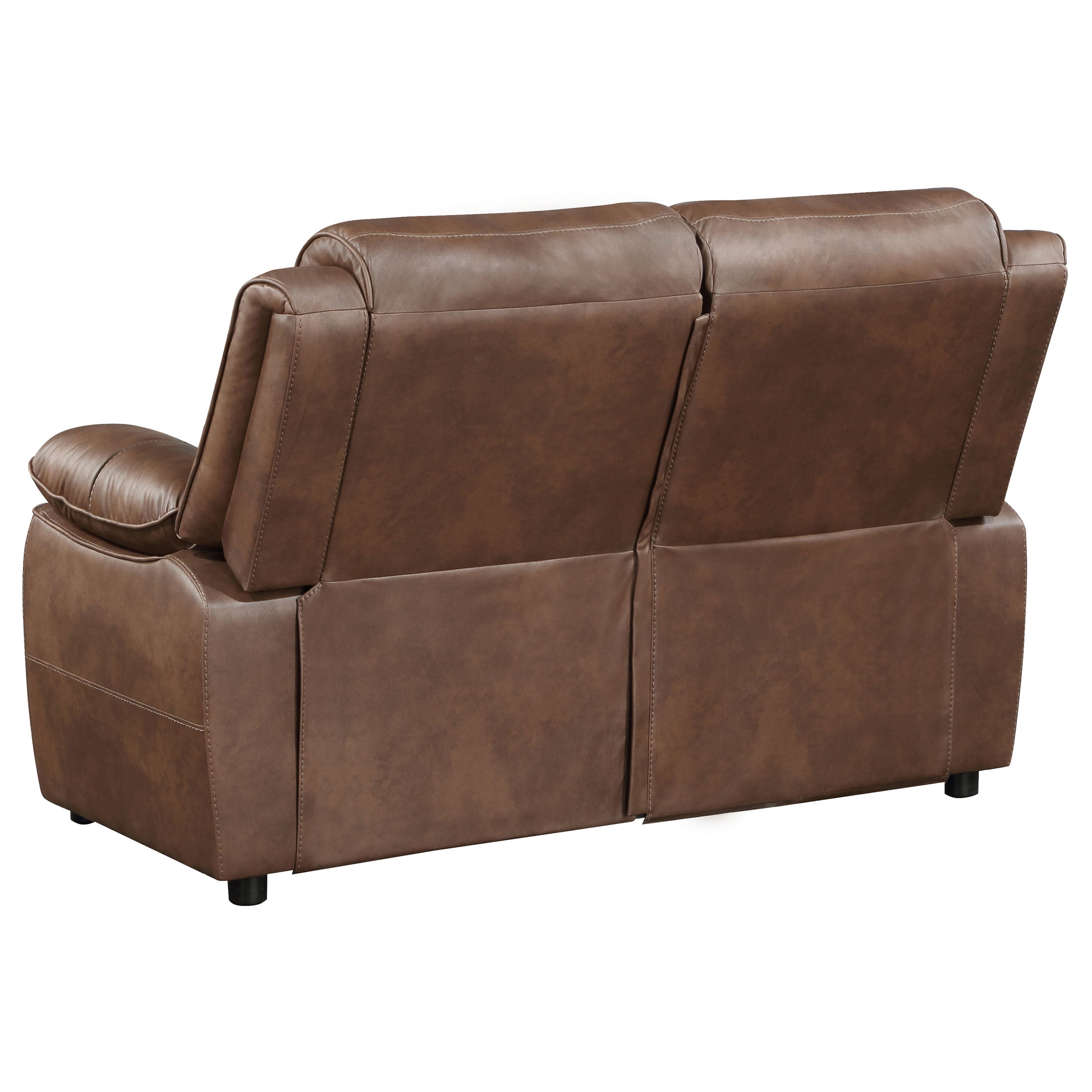 Ellington Upholstered Padded Arm Sofa Set Dark Brown