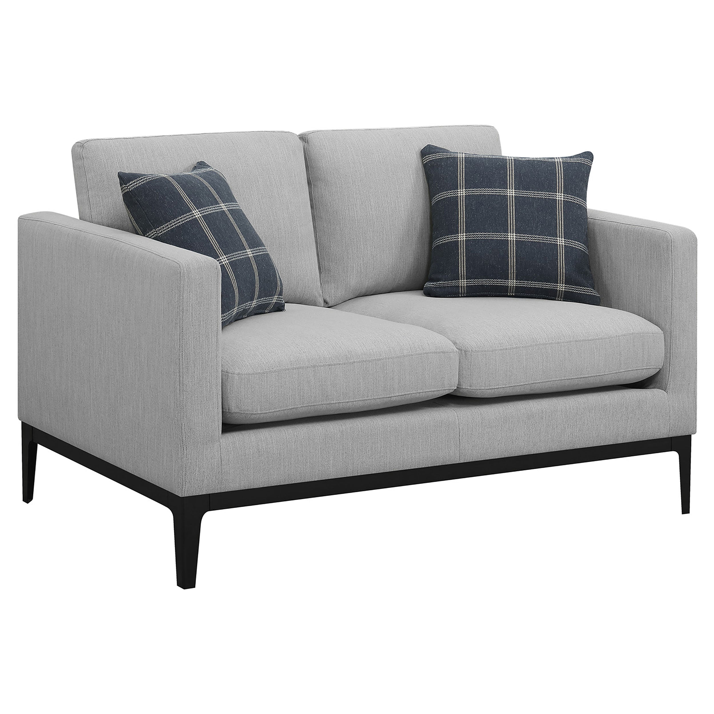 Apperson Upholstered Track Arm Sofa Set Light Grey
