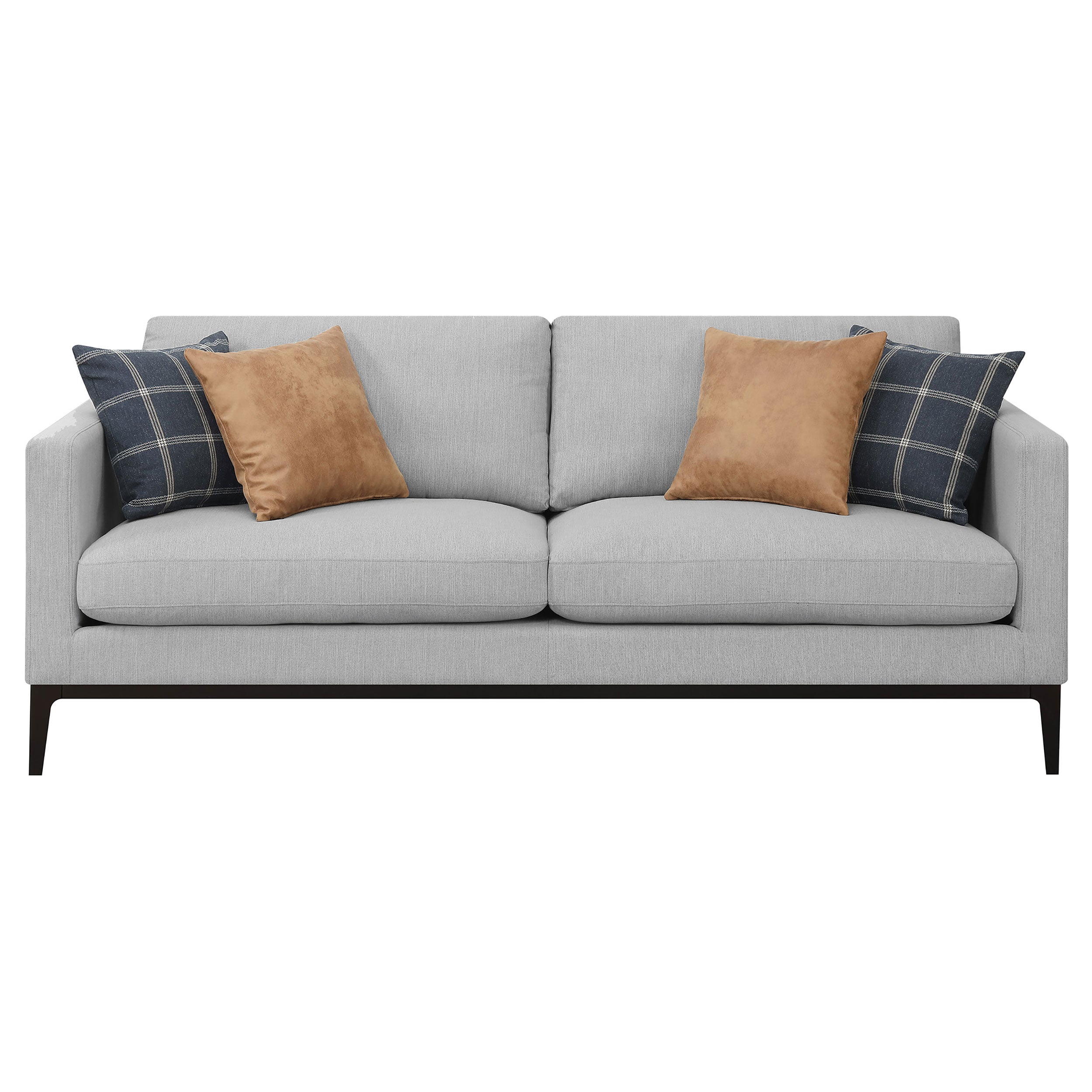 Apperson Upholstered Track Arm Sofa Set Light Grey
