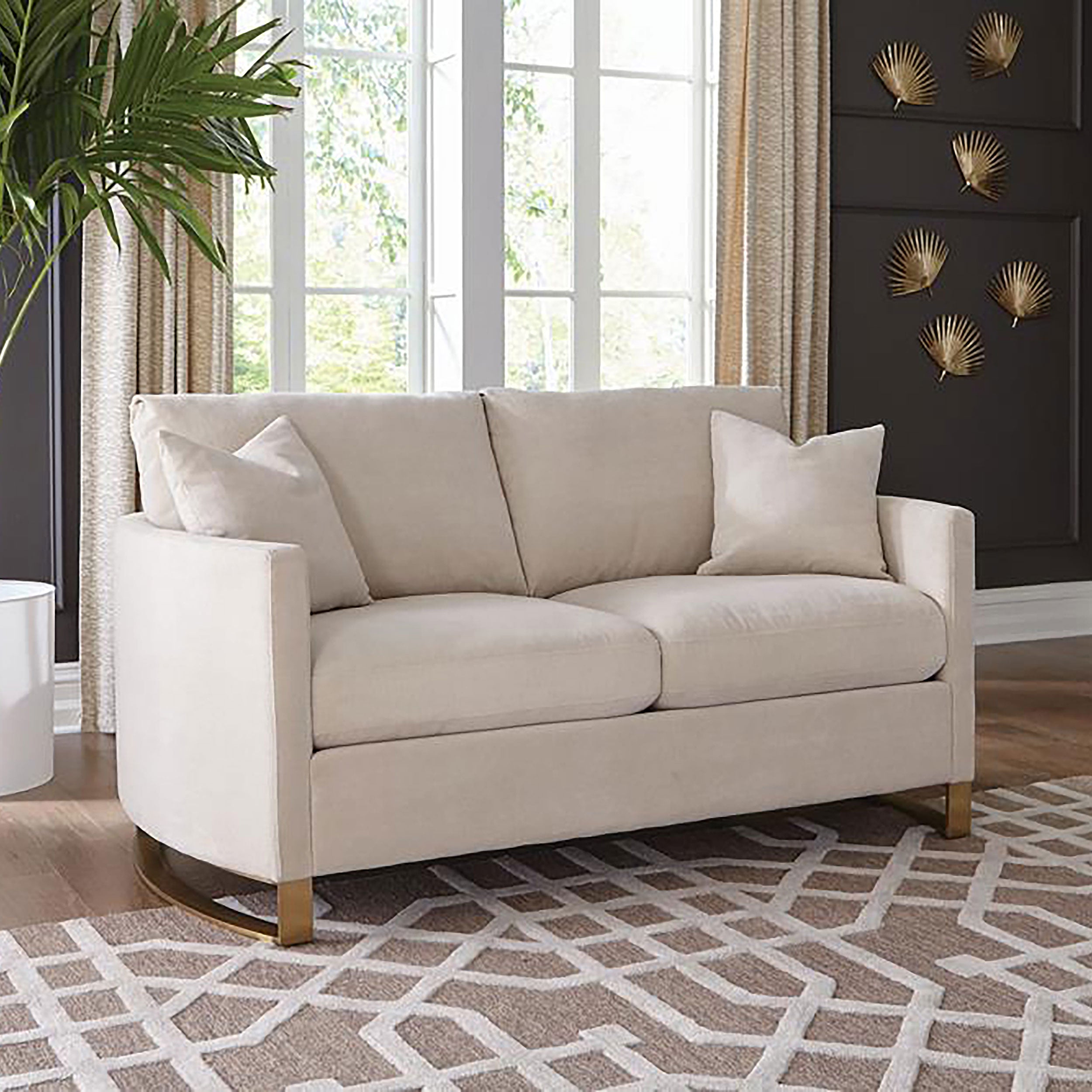 Corliss Upholstered Curved Track Arm Loveseat