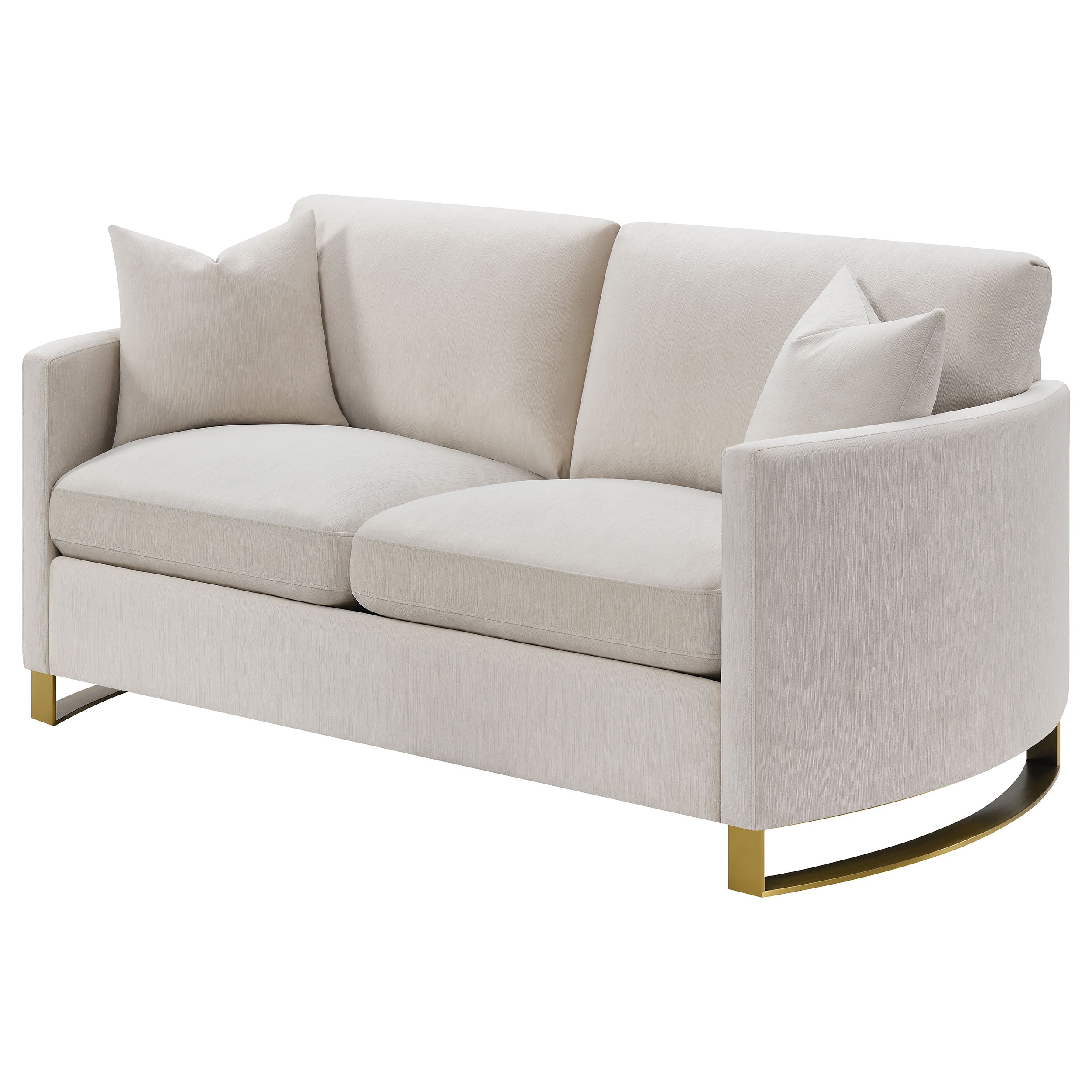 Corliss Upholstered Curved Track Arm Loveseat
