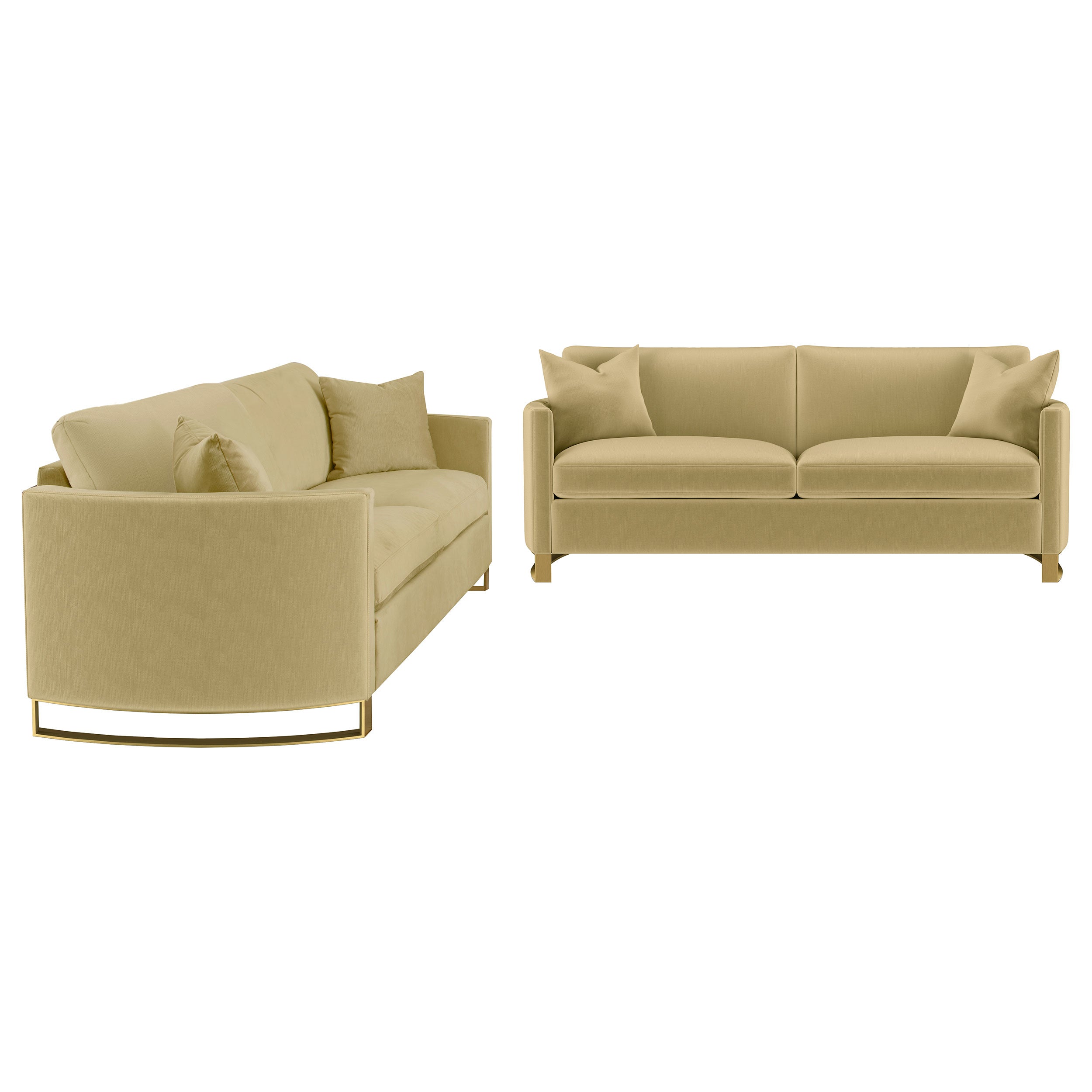 Corliss Velvet Upholstered Sofa Set
