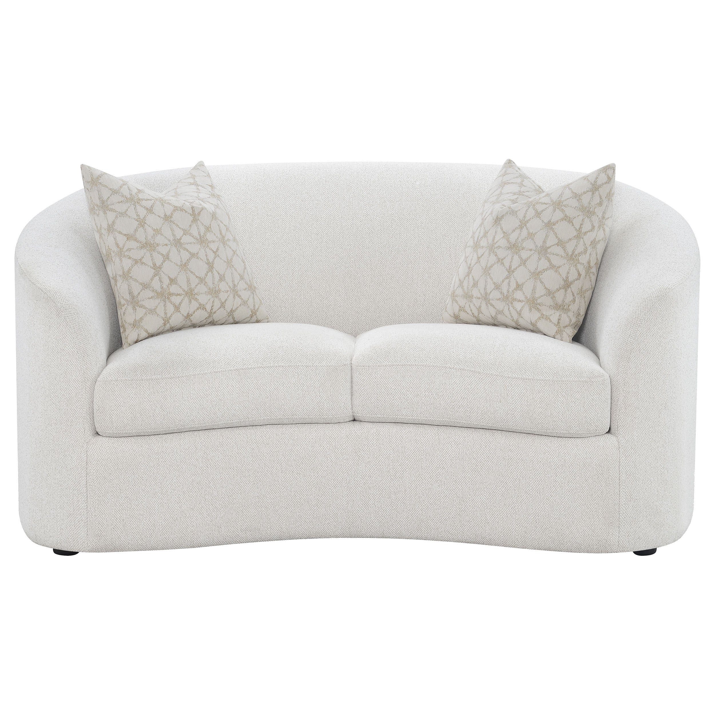 Rainn Boucle Upholstered Sloped Arm Sofa Set Latte