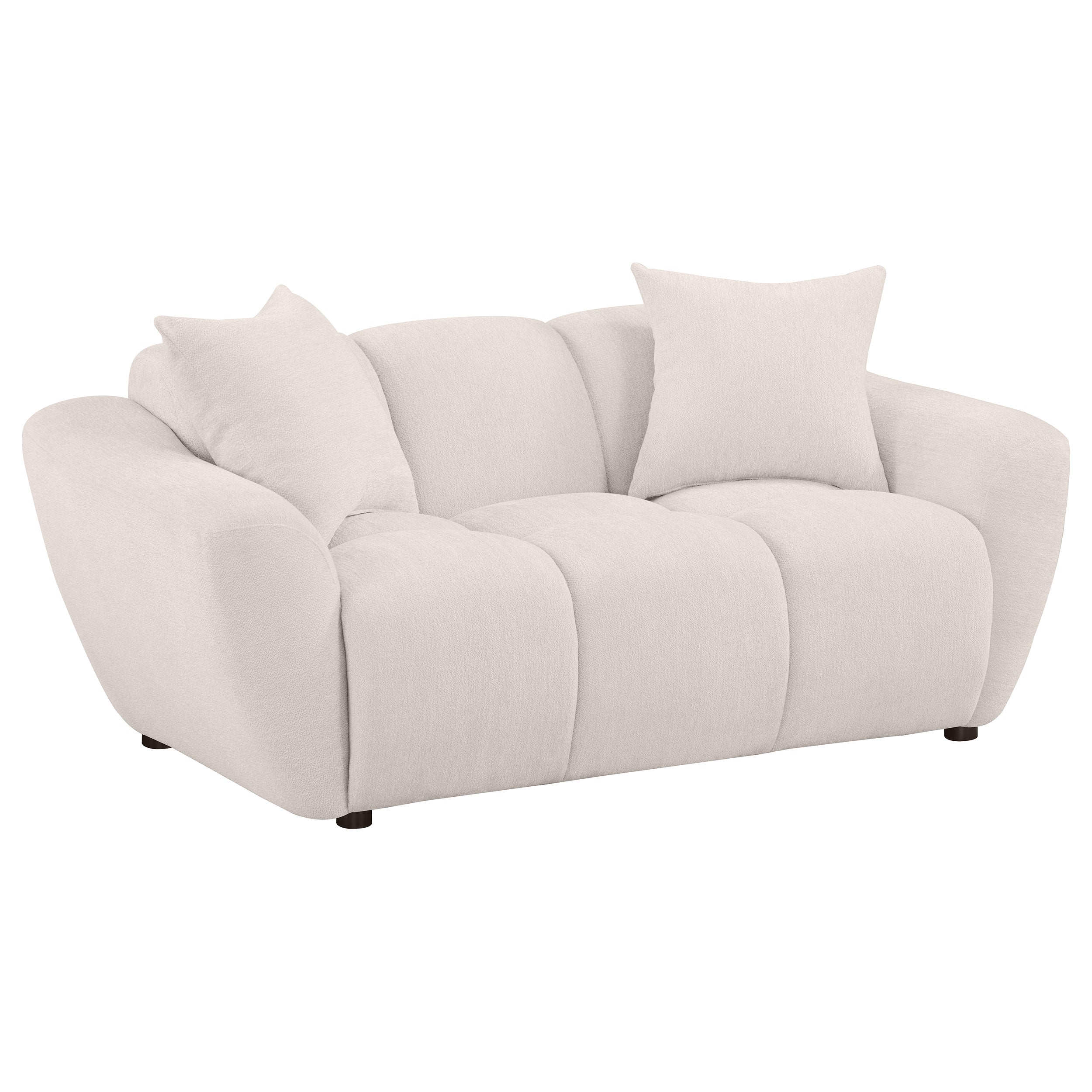 Destino Chenille Splayed Arm Sofa Set Greige
