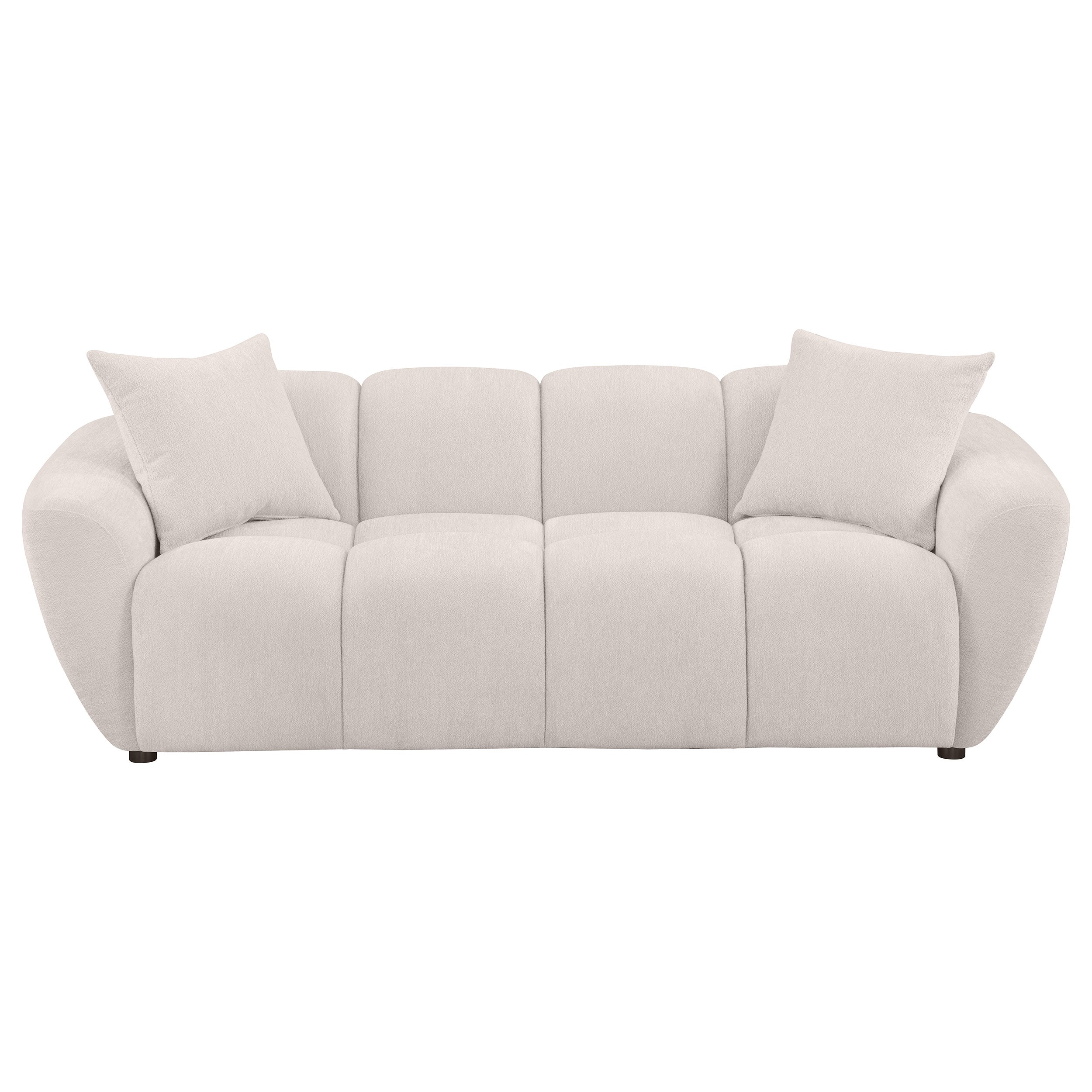 Destino Chenille Upholstered Splayed Arm Sofa Greige