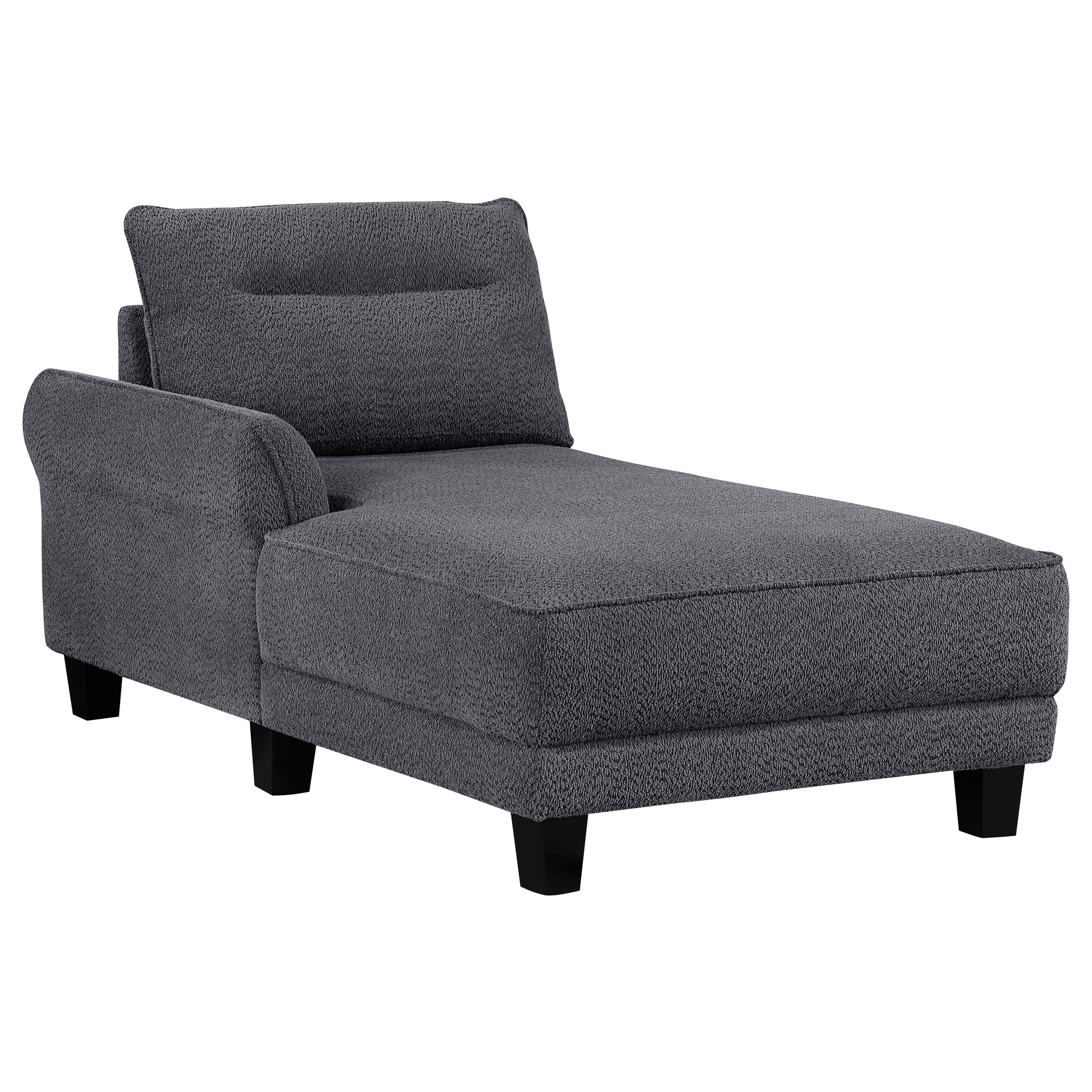 Caspian Upholstered Curved Arm Chaise Sectional Sofa