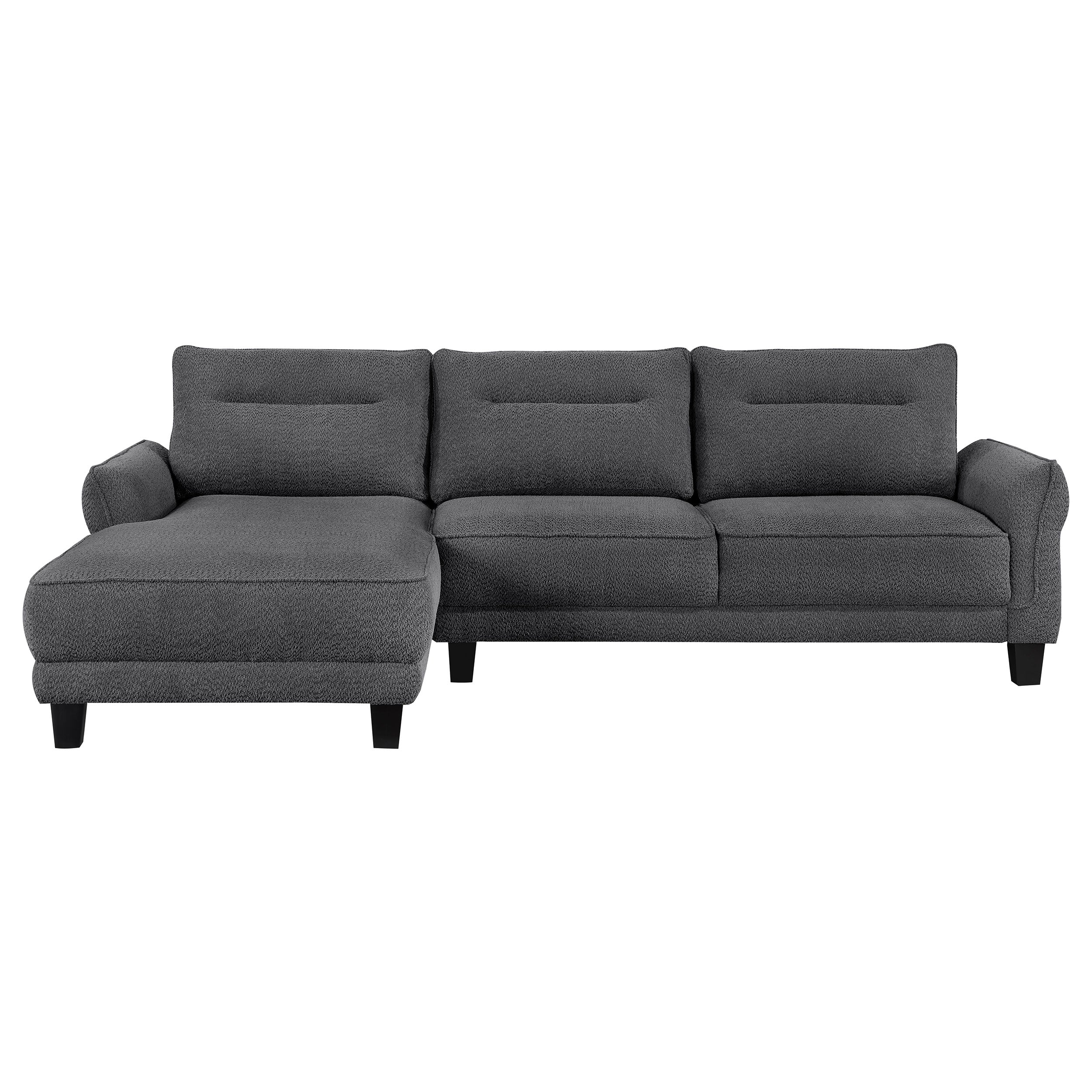 Caspian Upholstered Curved Arm Chaise Sectional Sofa