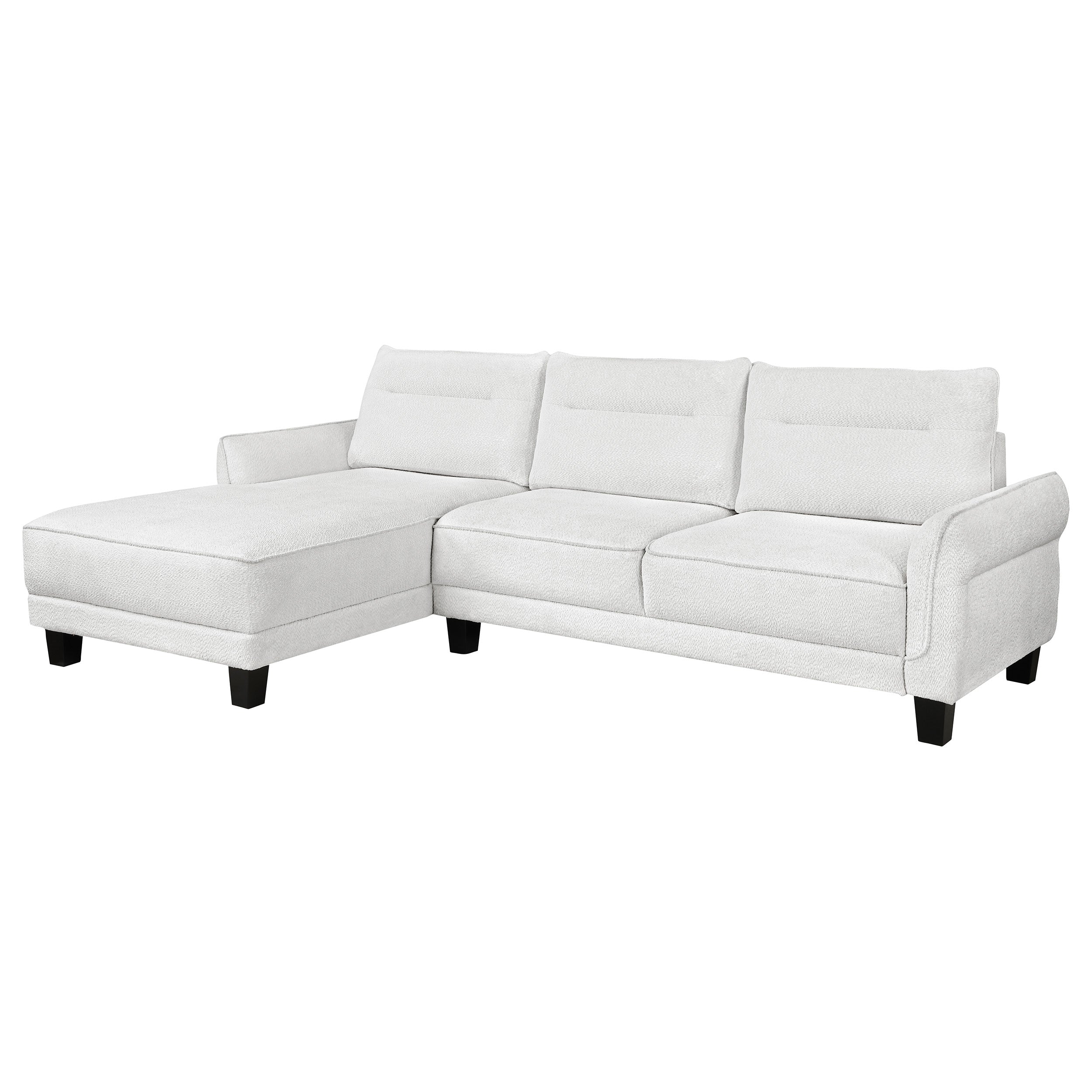 Caspian Upholstered Curved Arm Chaise Sectional Sofa