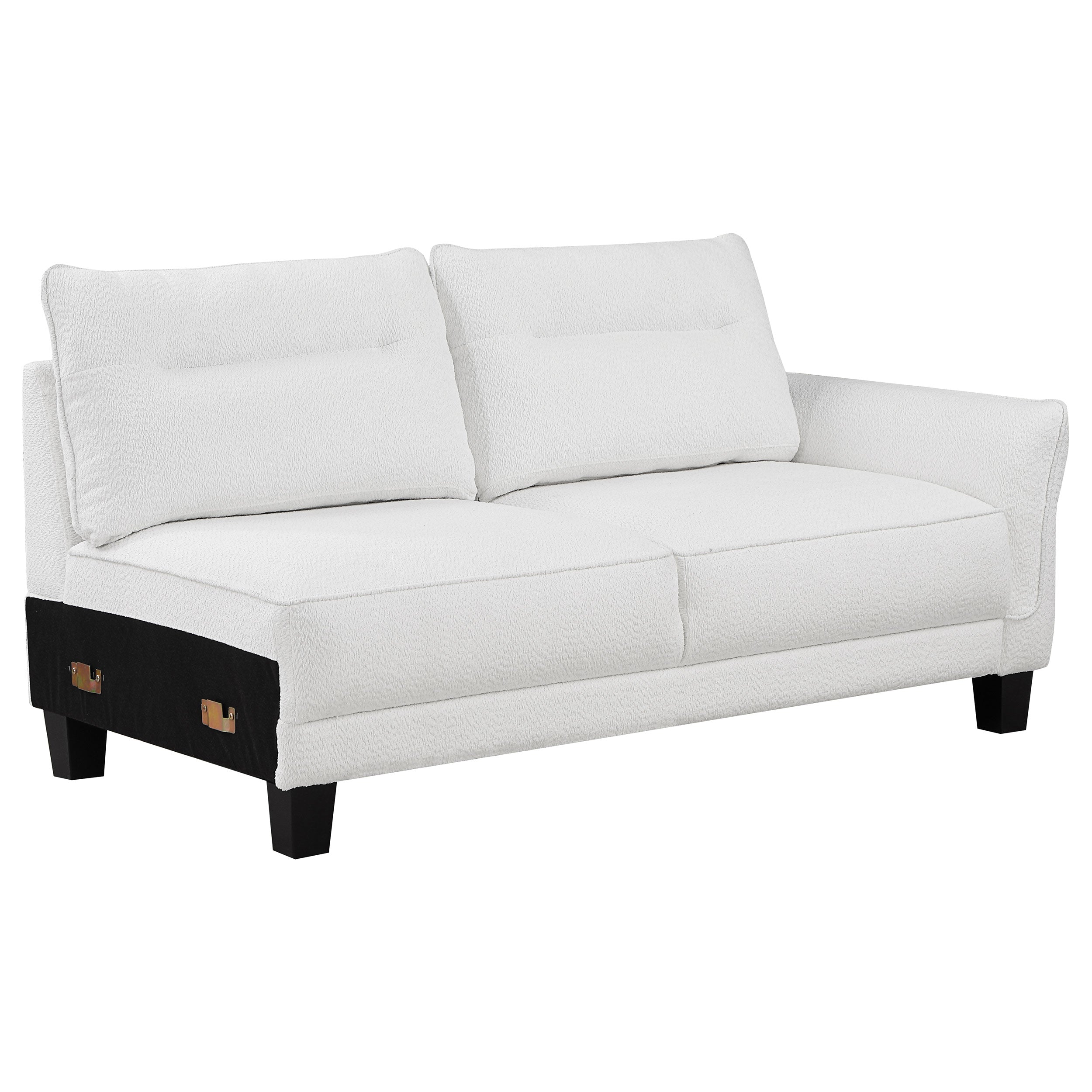 Caspian Upholstered Curved Arm Chaise Sectional Sofa