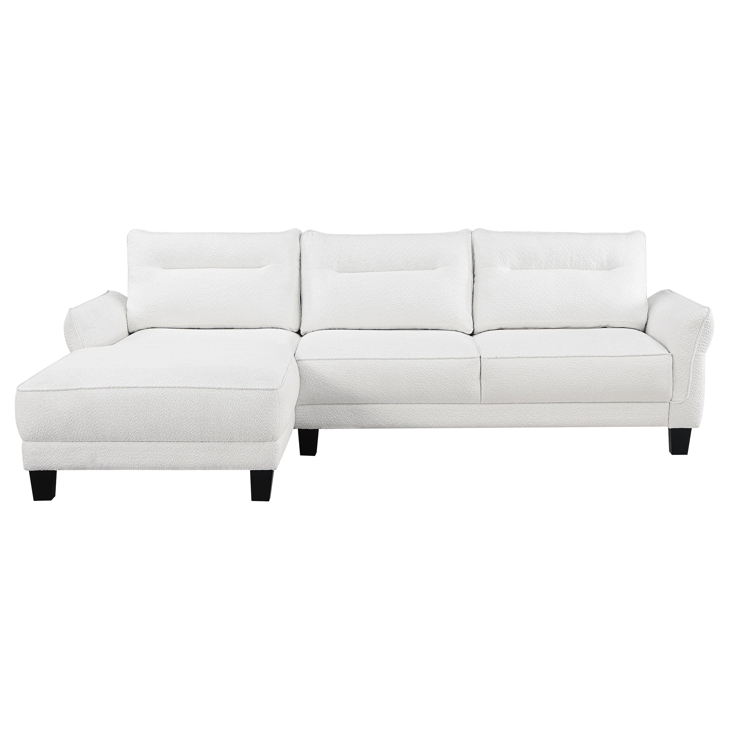 Caspian Upholstered Curved Arm Chaise Sectional Sofa