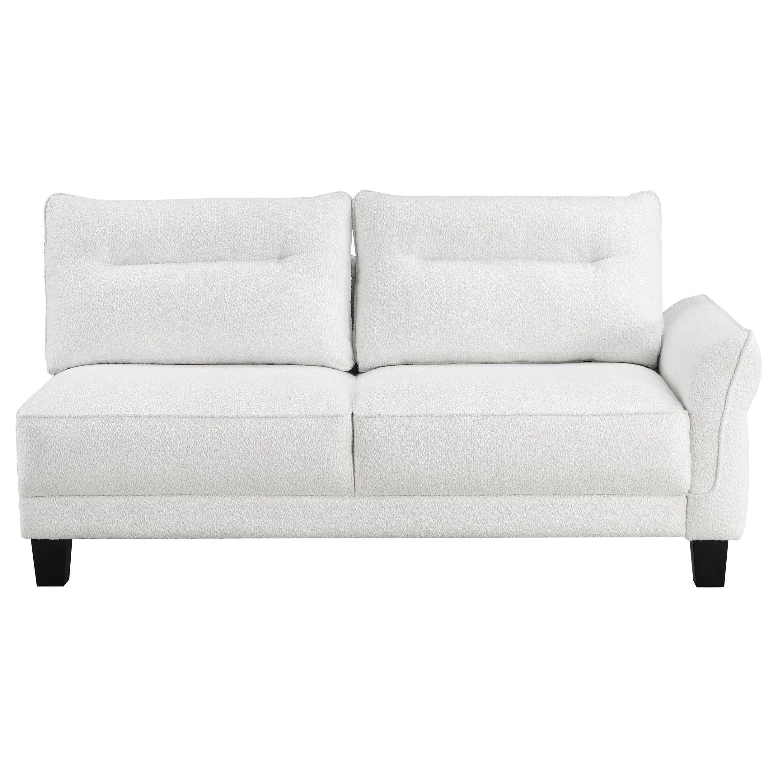 Caspian Upholstered Curved Arm Chaise Sectional Sofa