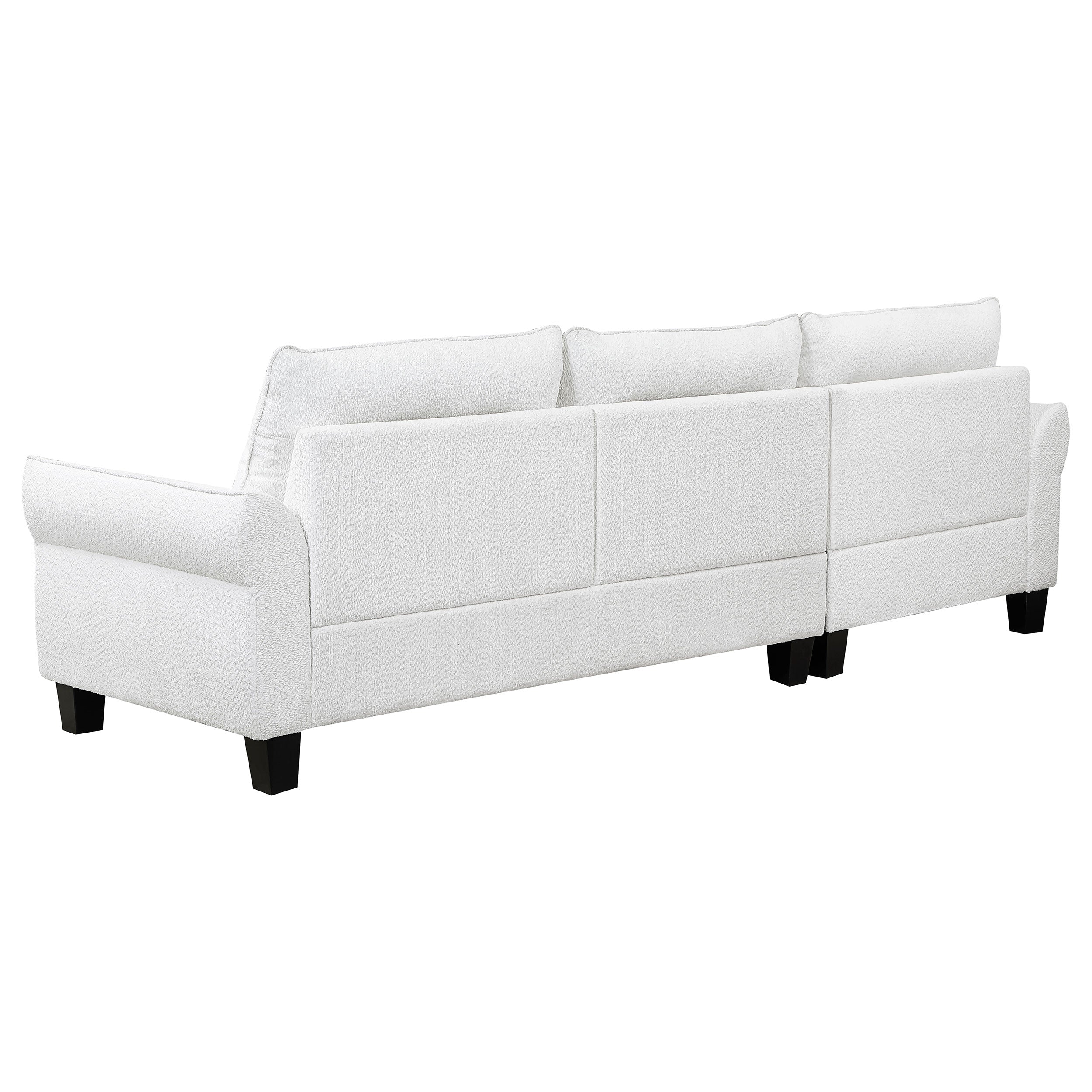 Caspian Upholstered Curved Arm Chaise Sectional Sofa