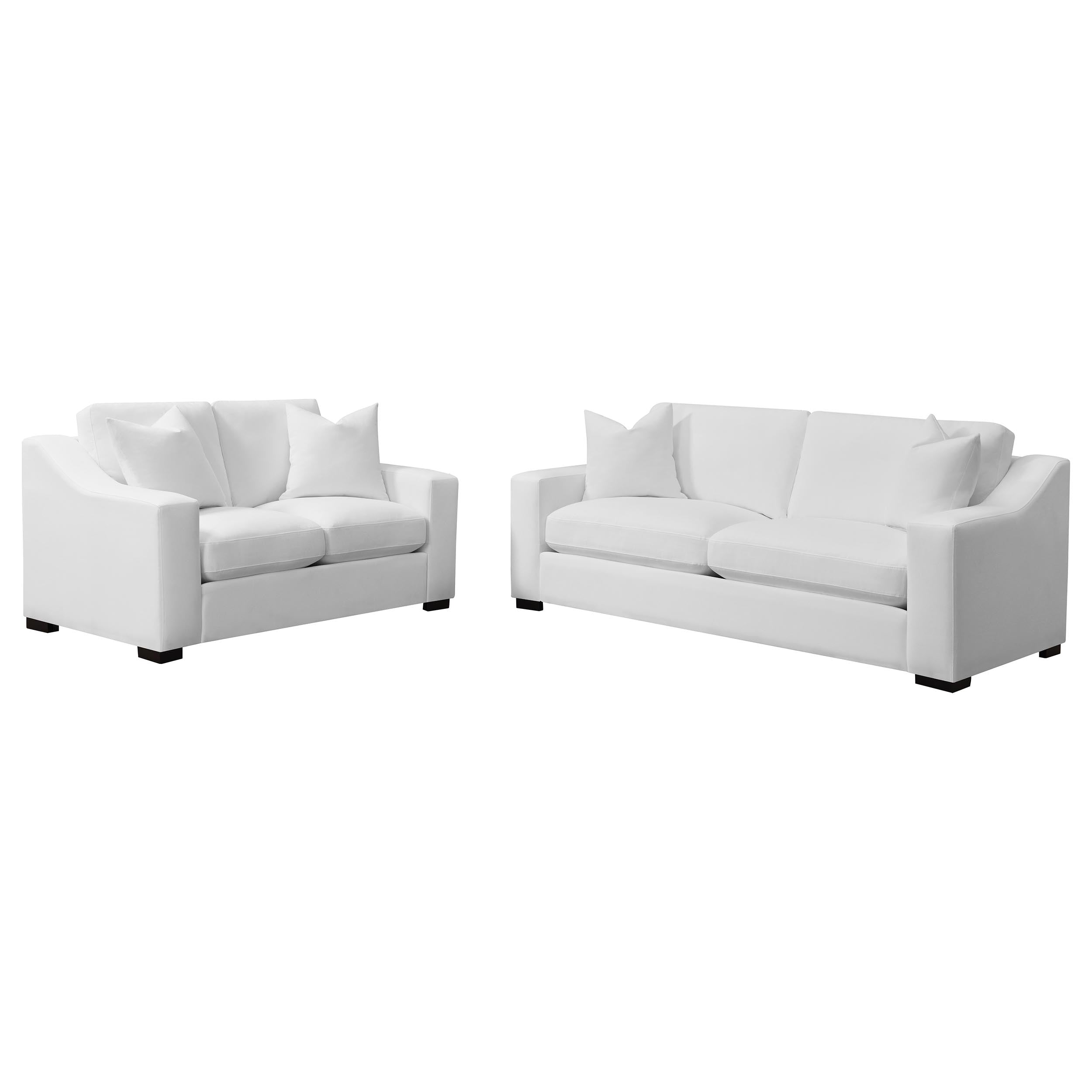 Ashlyn Upholstered Sloped Arm Sofa Set