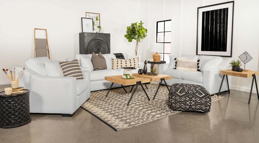 Ashlyn Upholstered Sloped Arm Sofa Set