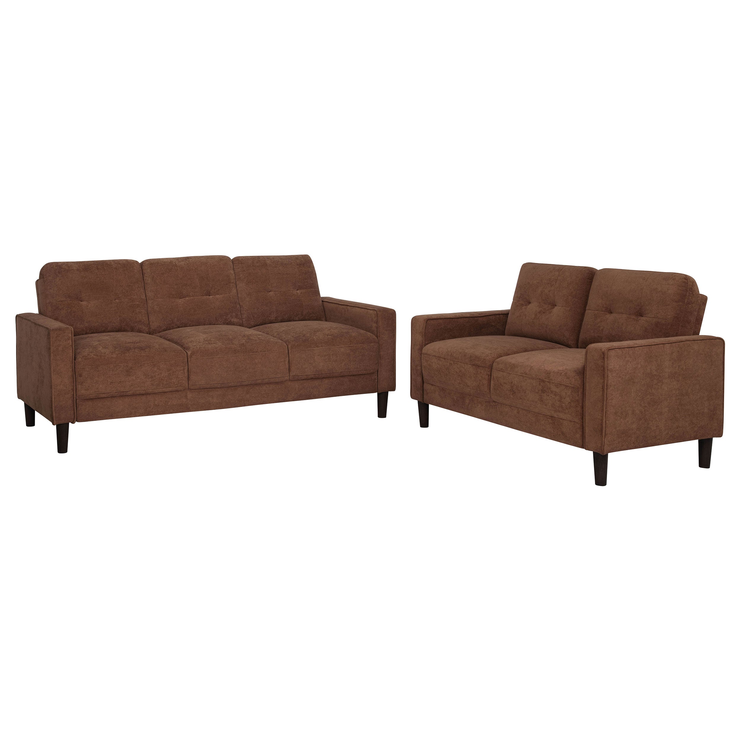 Bowen II Fabric Upholstered Track Arm Sofa Set