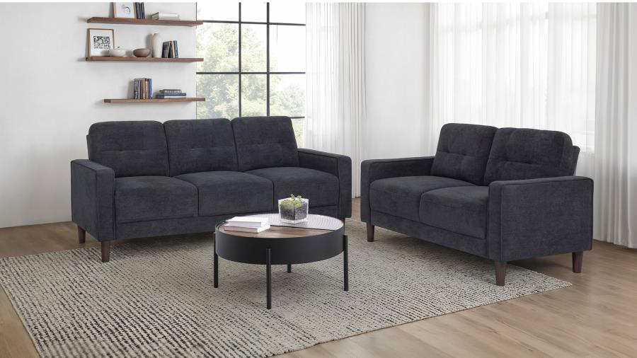 Bowen II Fabric Upholstered Track Arm Sofa Set