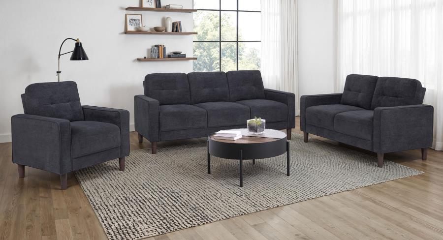 Bowen II Fabric Upholstered Track Arm Sofa Set