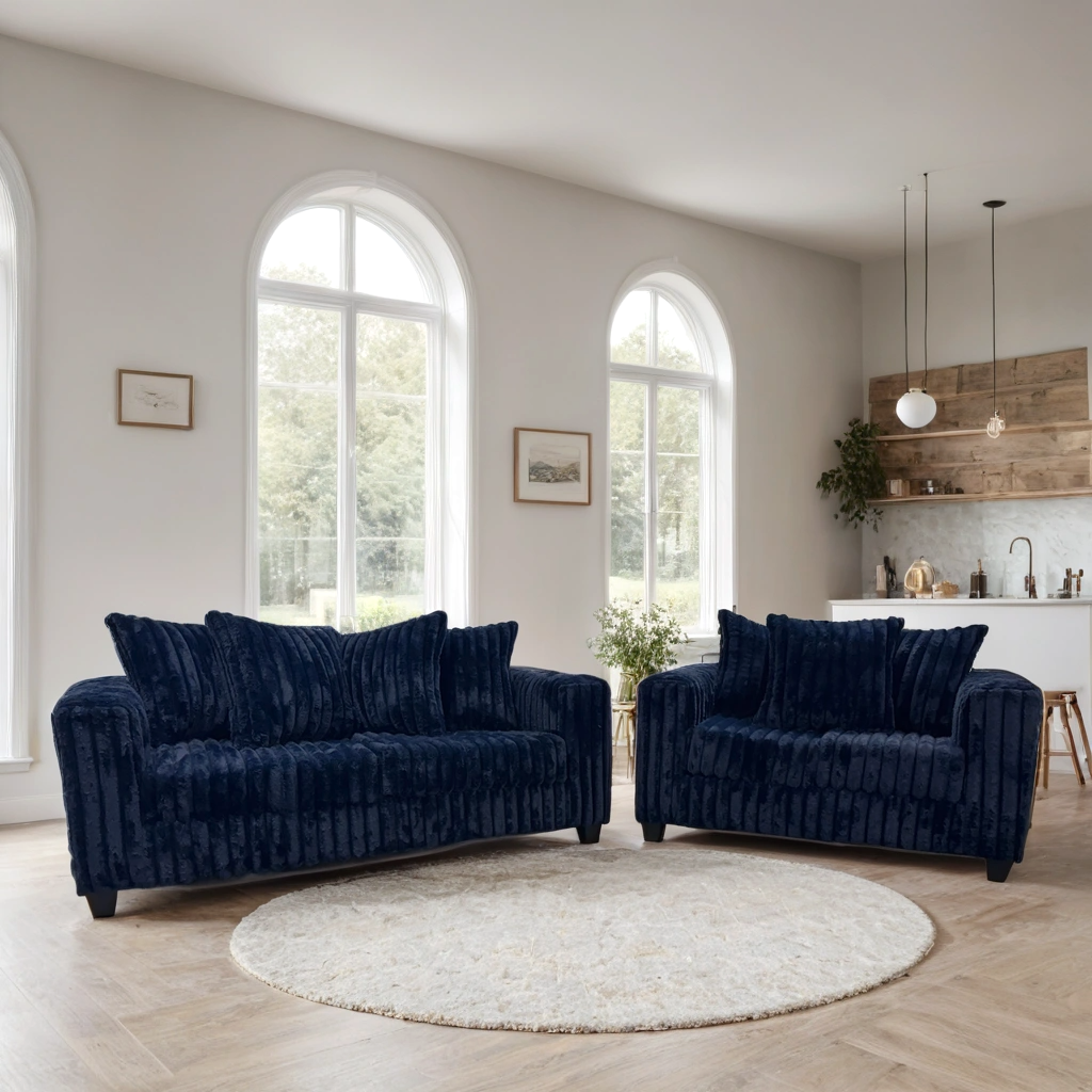 510 Sofa & Loveseat Set — Navy