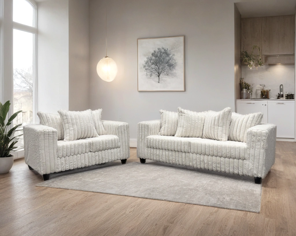 510 Sofa & Loveseat Set — Cream