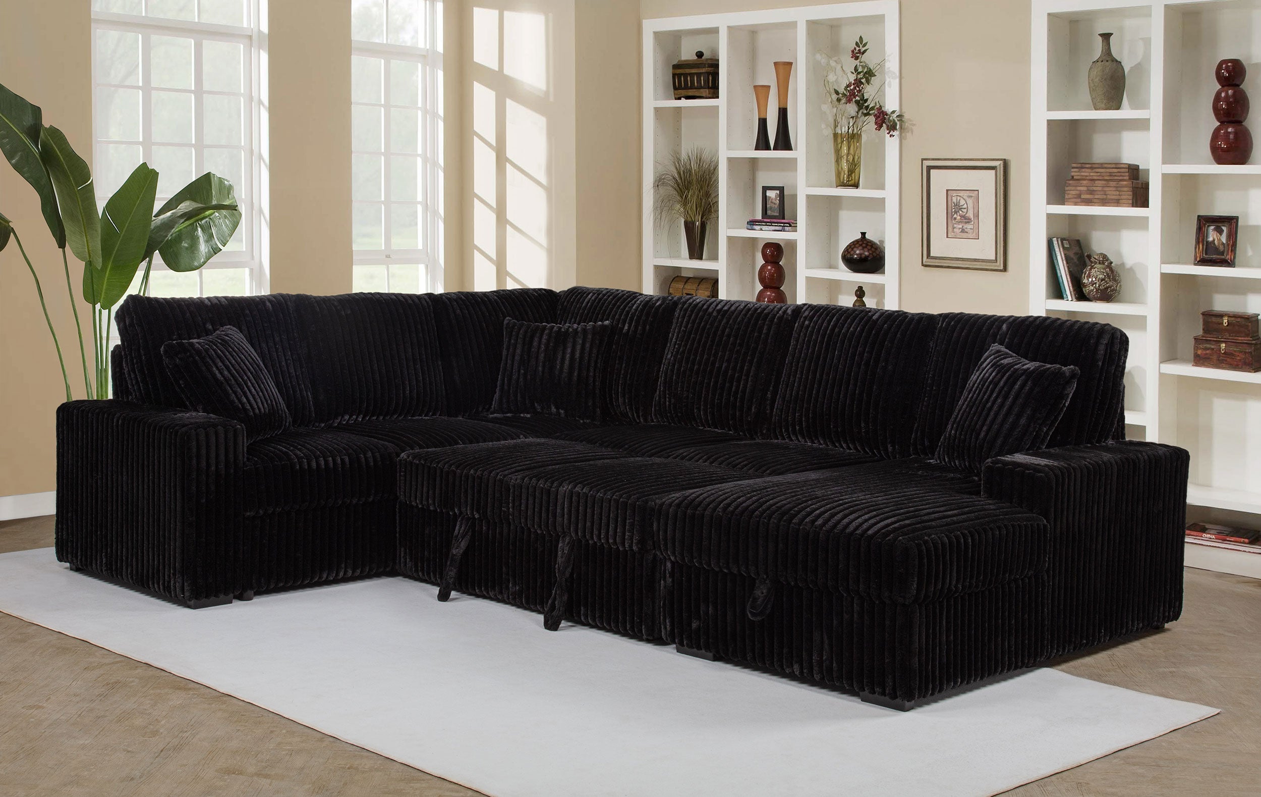 Devonshire Sleeper Sectional Sofa Storage Chaise