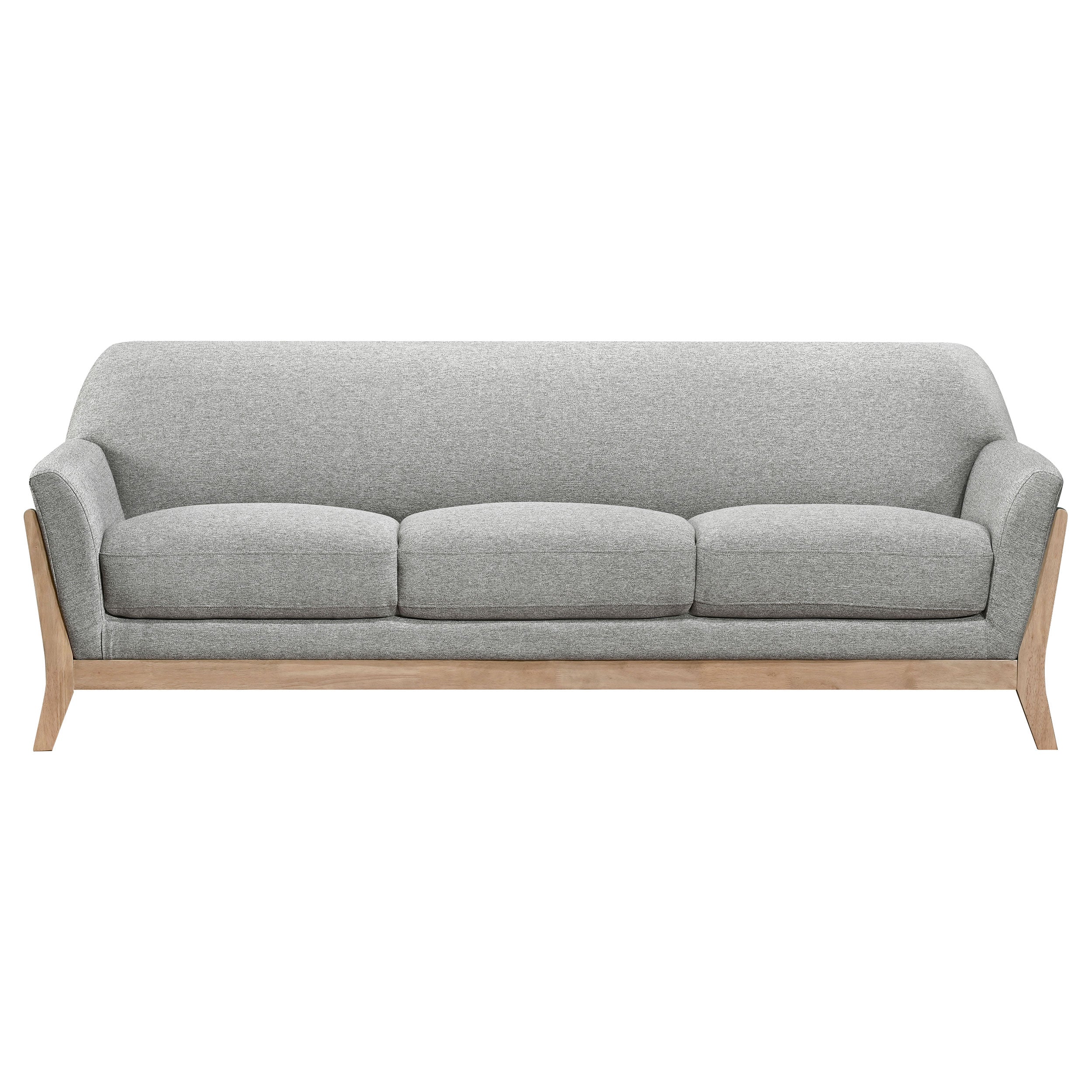 Vaughn Fabric Upholstered Flared Arm Sofa Set Grey