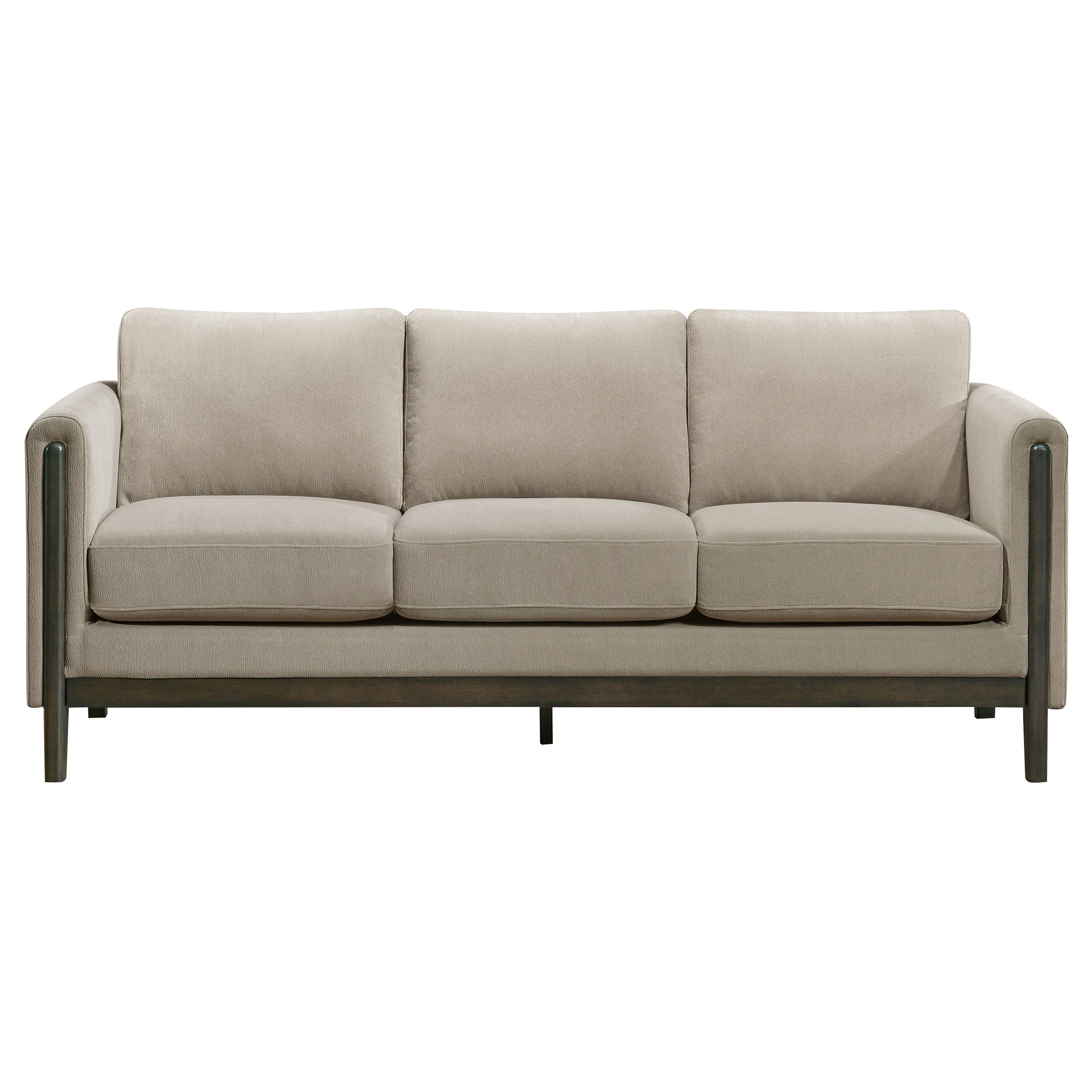 Islington Fabric Upholstered Panel Arm Sofa Taupe