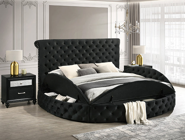 Brigitte Black Storage Bed Frame — Queen or King