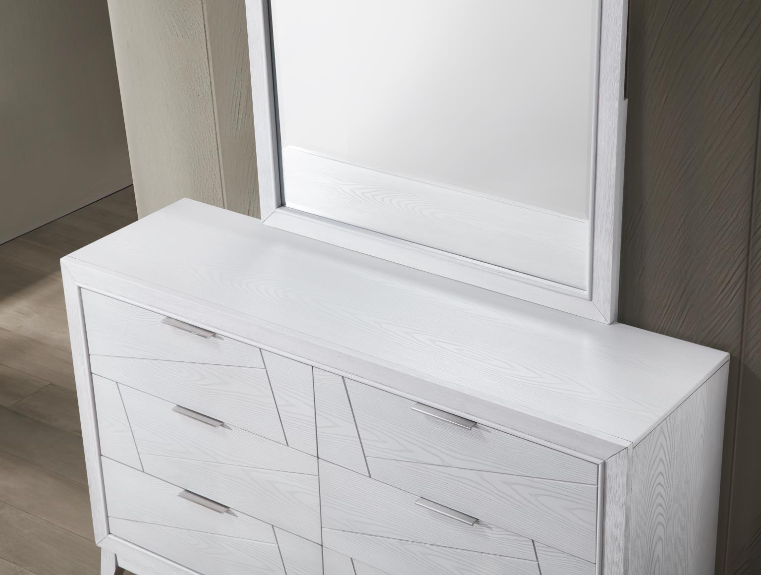B242 Antique White Dresser — 62 in. wide
