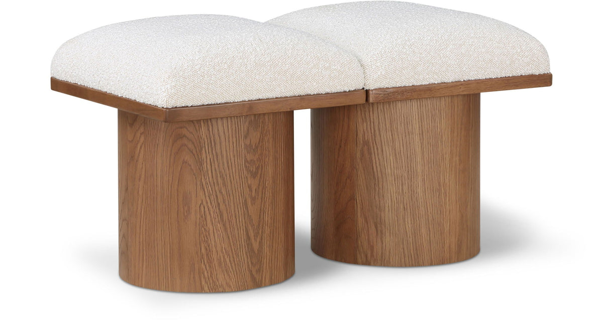 Pavilion Modular Bench 2-Piece Bench, 31"W x 18"D — Cream / Brown Base