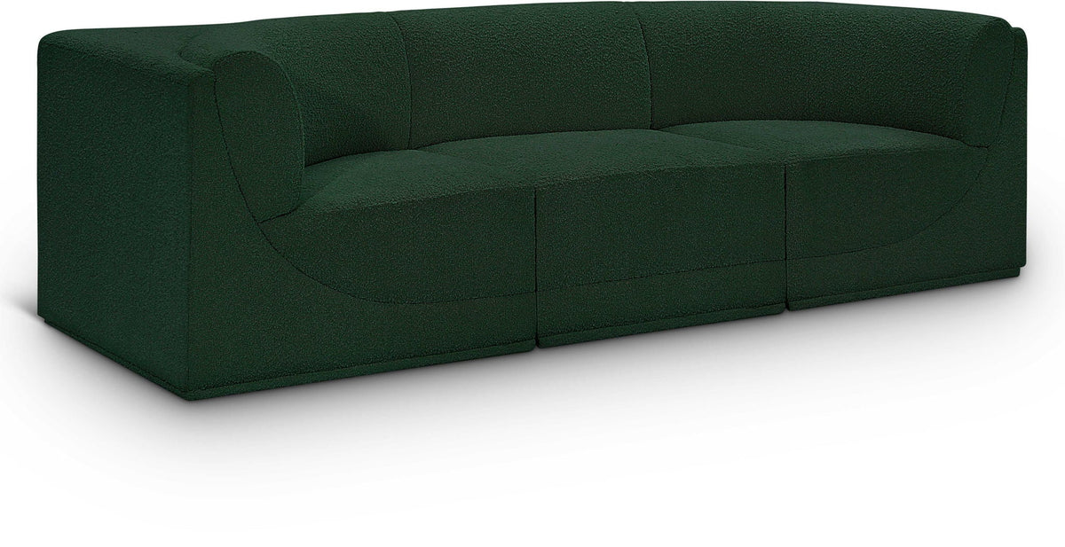 Ollie Boucle Modular Sectional — 3-Piece Sofa — Green