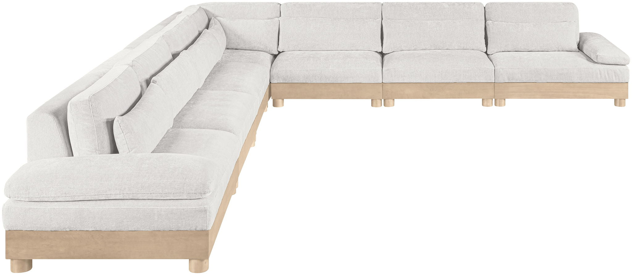 Turin - Chenille Fabric Upholstered Modular Sectional - White