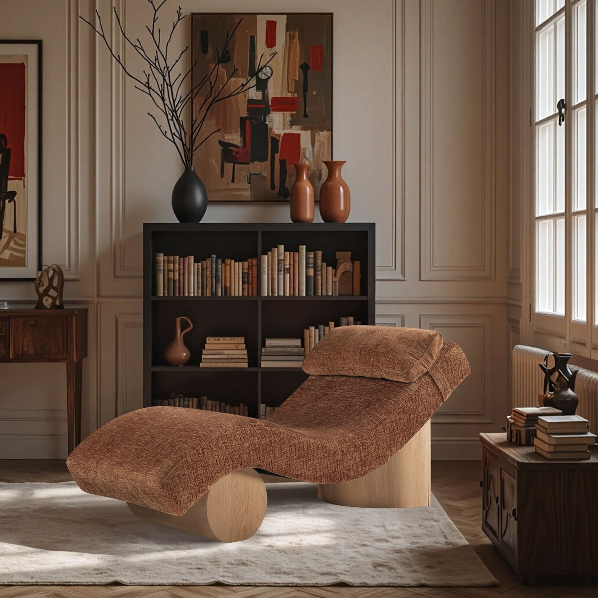 Marcella - Chaise Lounge with Natural Base