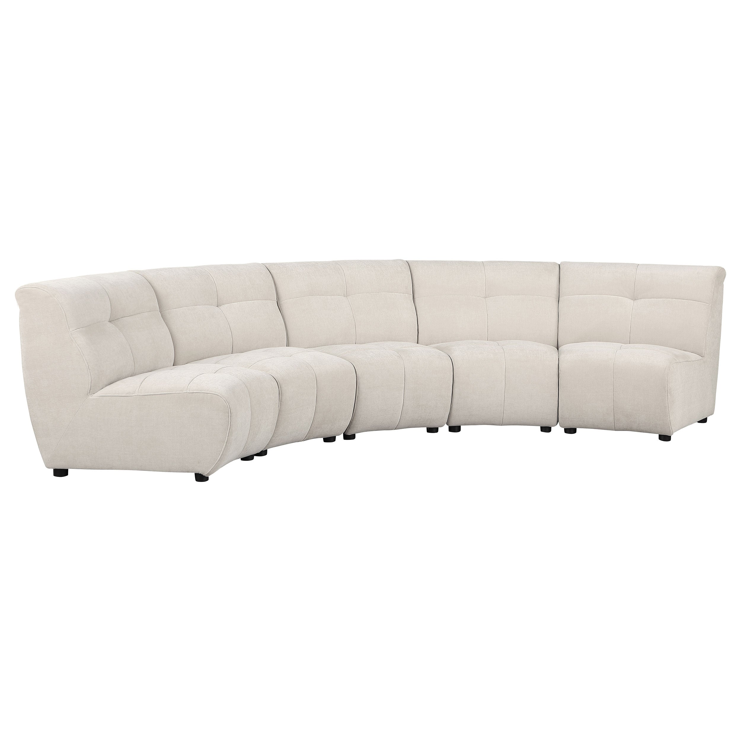 Charlotte Upholstered Curved Modular Sectional Sofa Ivory