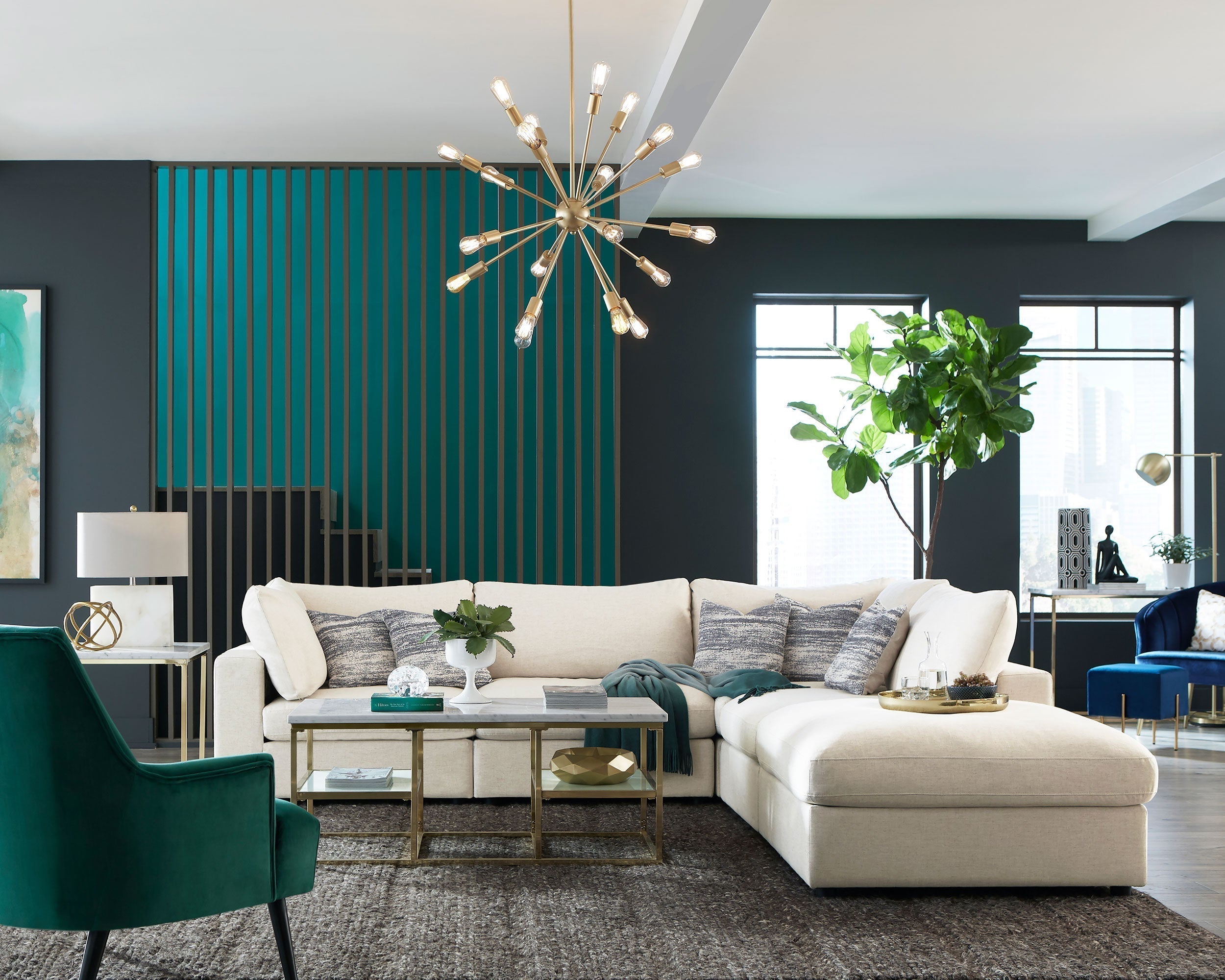 Serene Upholstered Modular Sectional Beige