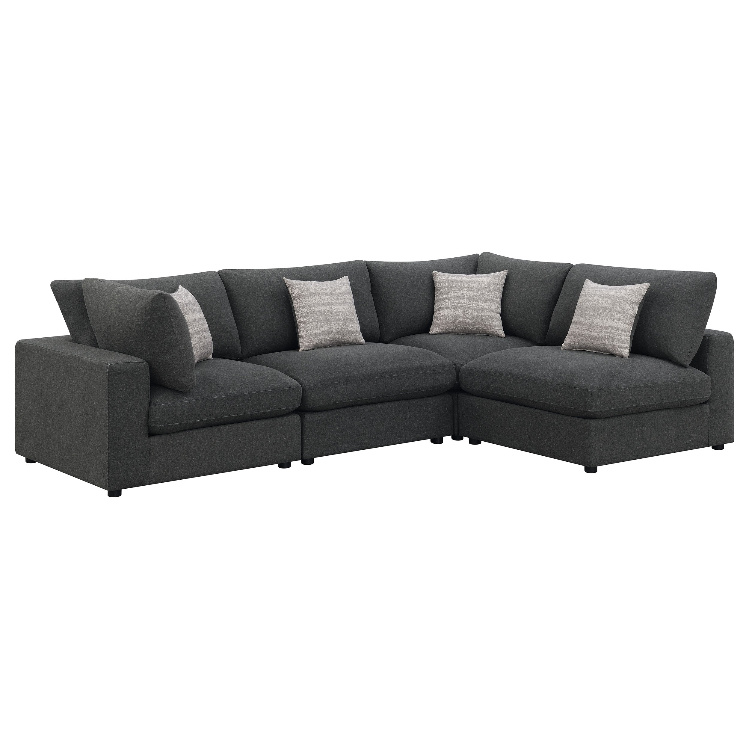 Serene Upholstered Modular Sectional Charcoal