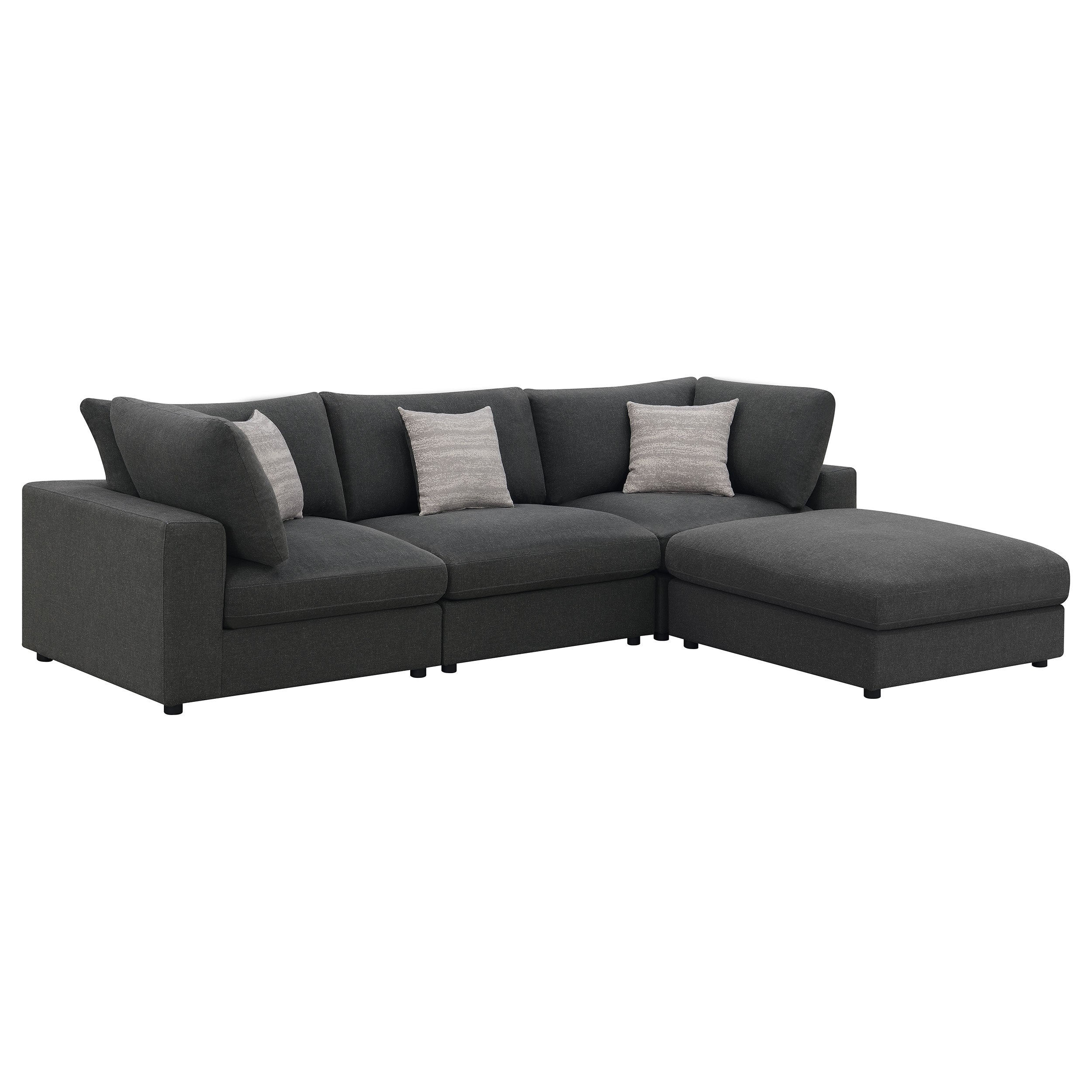 Serene Upholstered Modular Sectional Charcoal