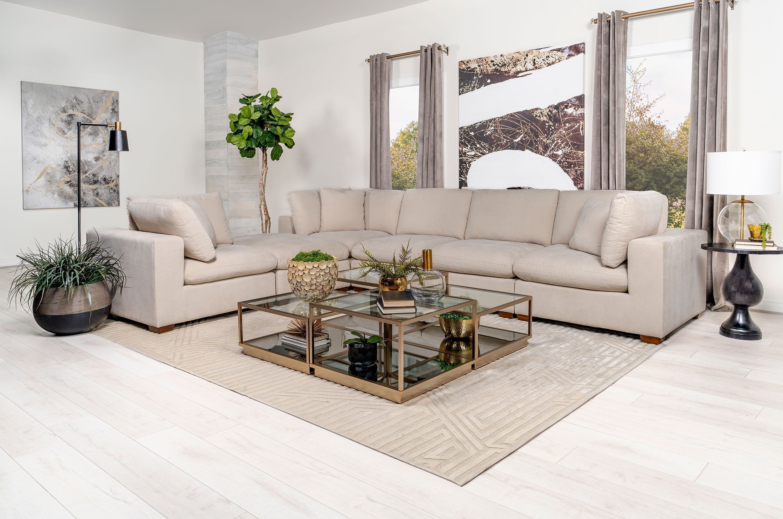 Lakeview Upholstered Modular Sectional Sofa Ivory