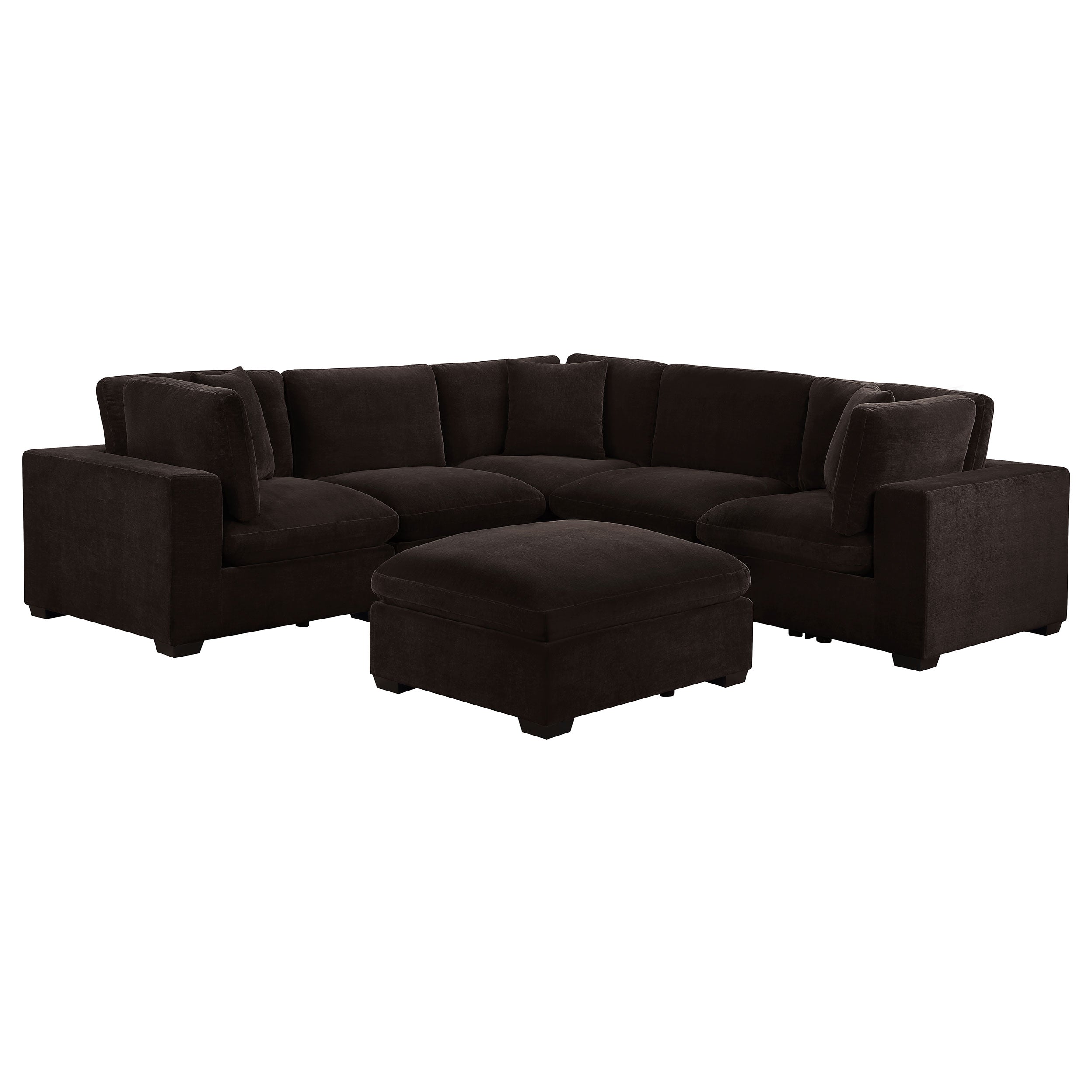 Lakeview Upholstered Modular Sectional Sofa Dark Chocolate