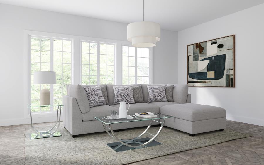 Cambria Upholstered Modular Sectional Sofa Grey