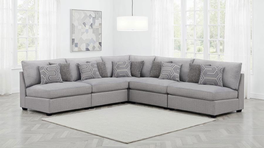 Cambria Upholstered Modular Sectional Sofa Grey