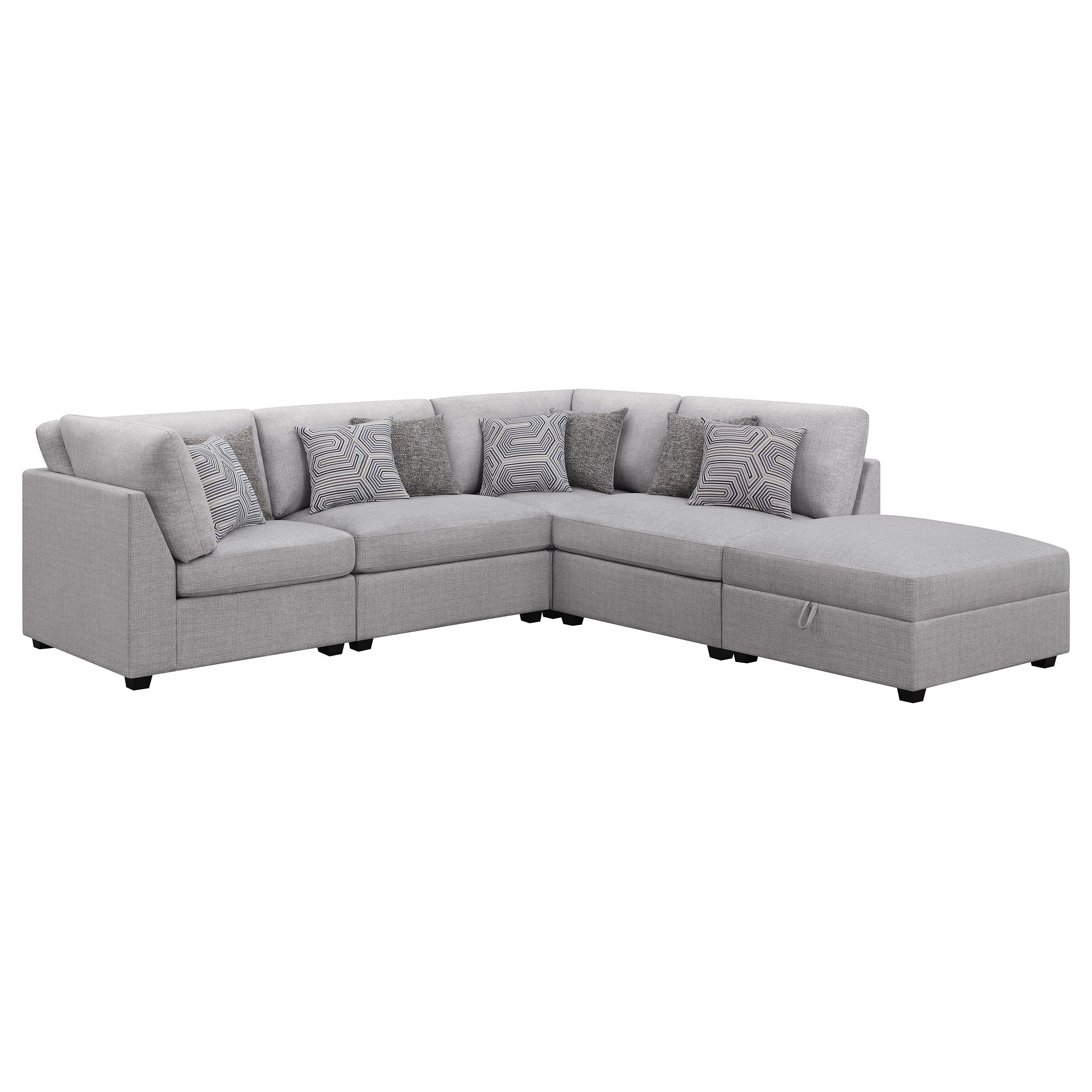 Cambria Upholstered Modular Sectional Sofa Grey