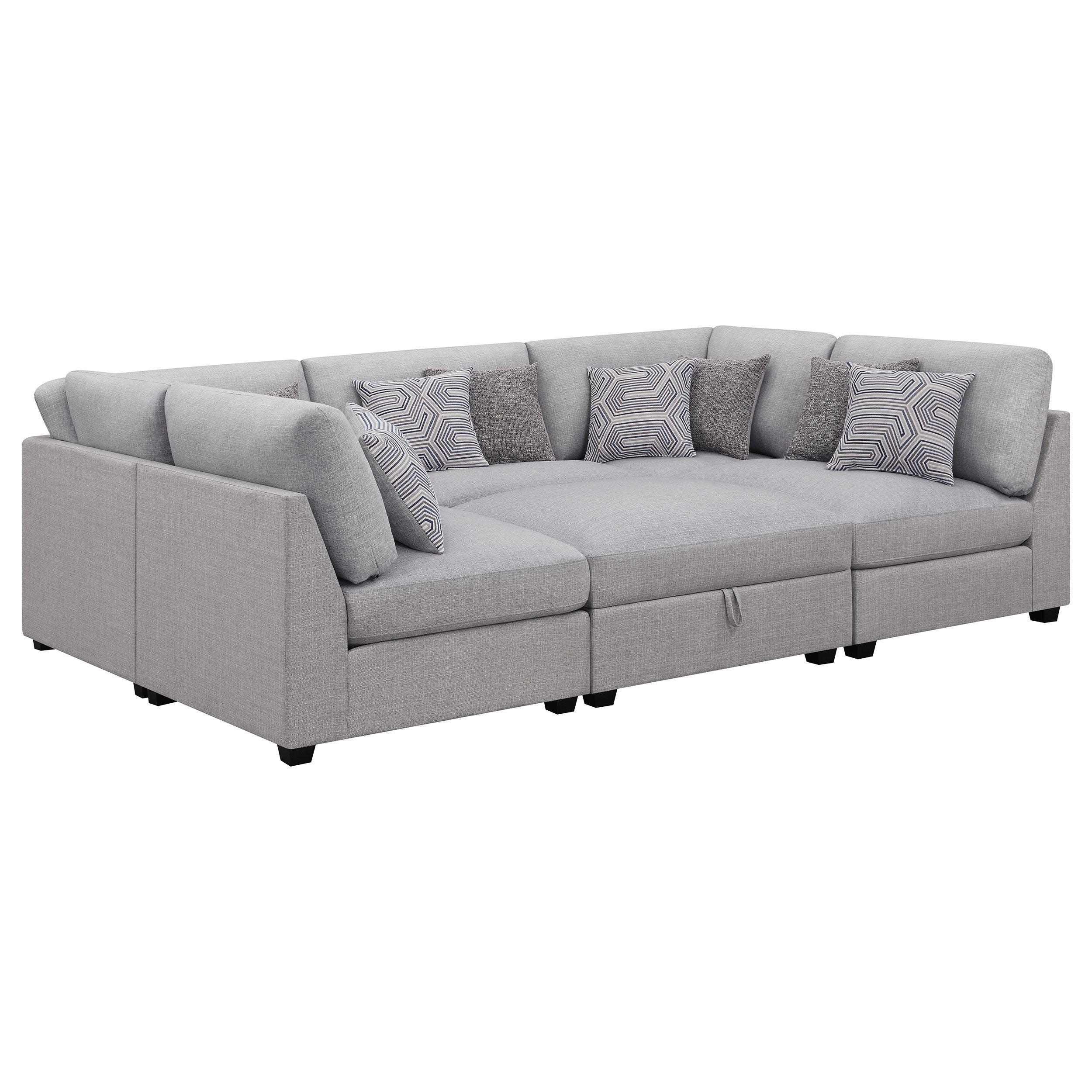 Cambria Upholstered Modular Sectional Sofa Grey