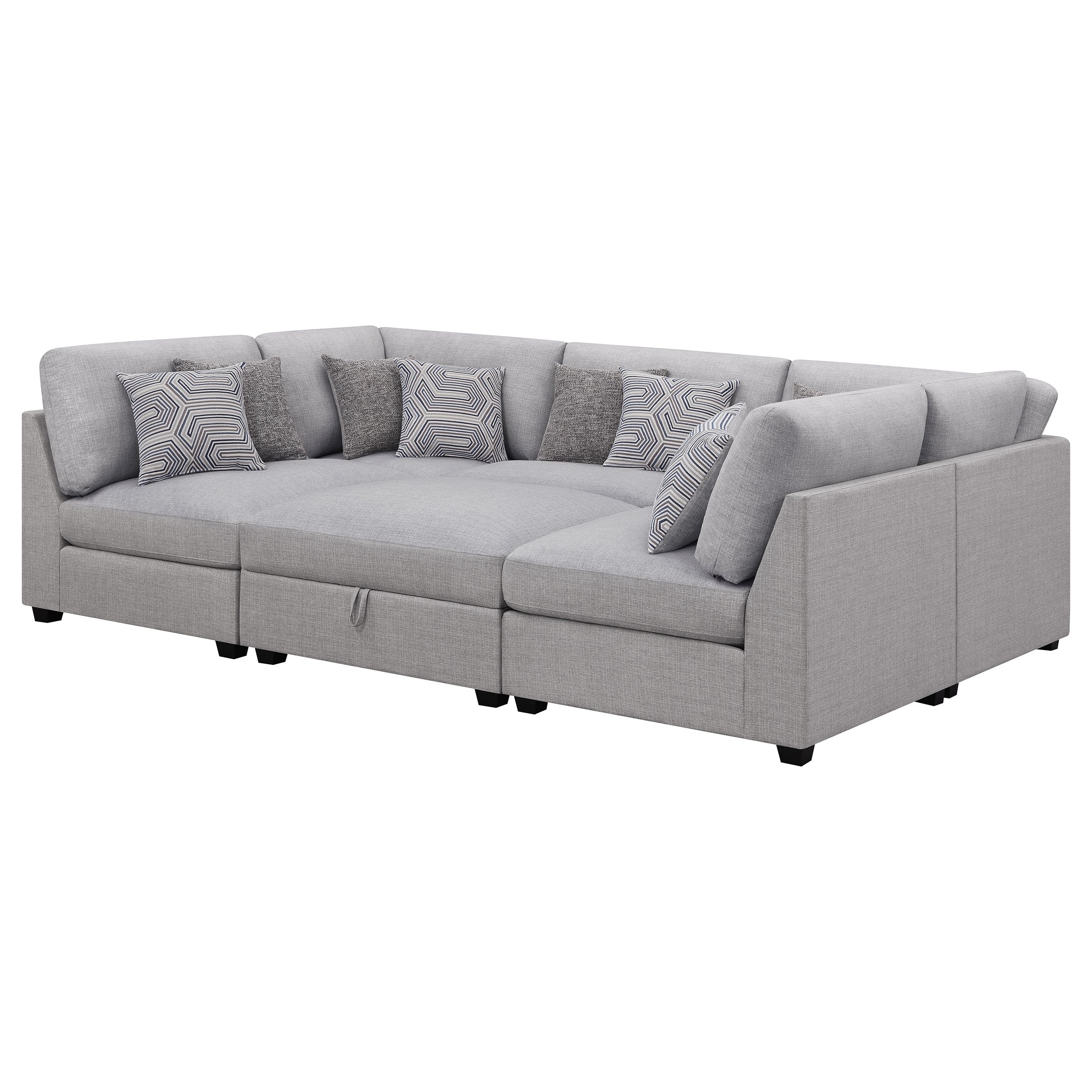 Cambria Upholstered Modular Sectional Sofa Grey