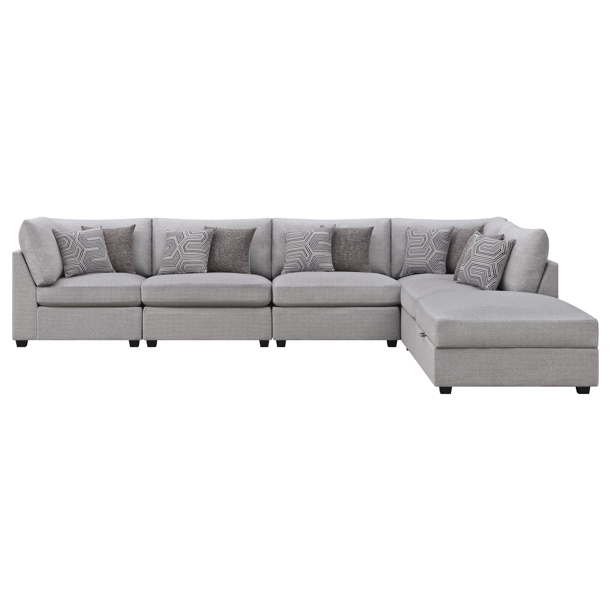 Cambria Upholstered Modular Sectional Sofa Grey