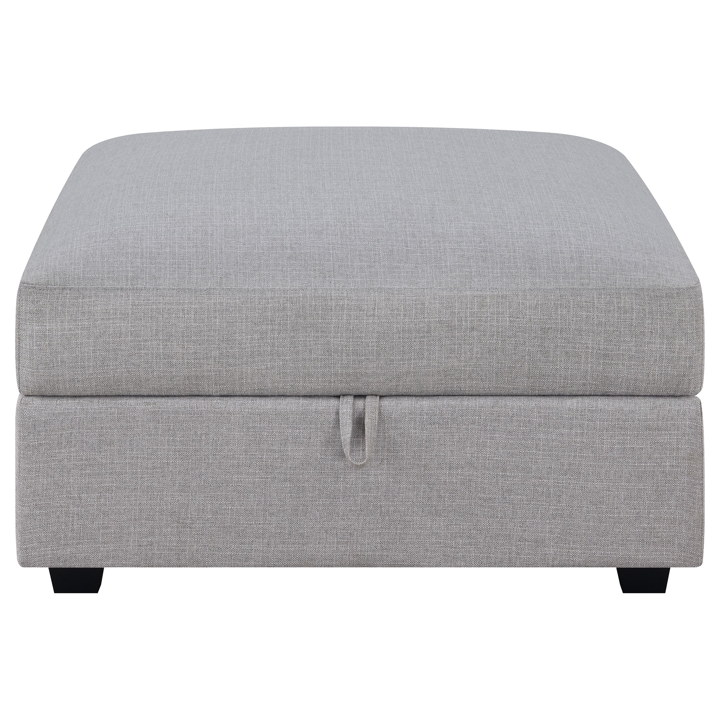 Cambria Square Upholstered Storage Ottoman Grey