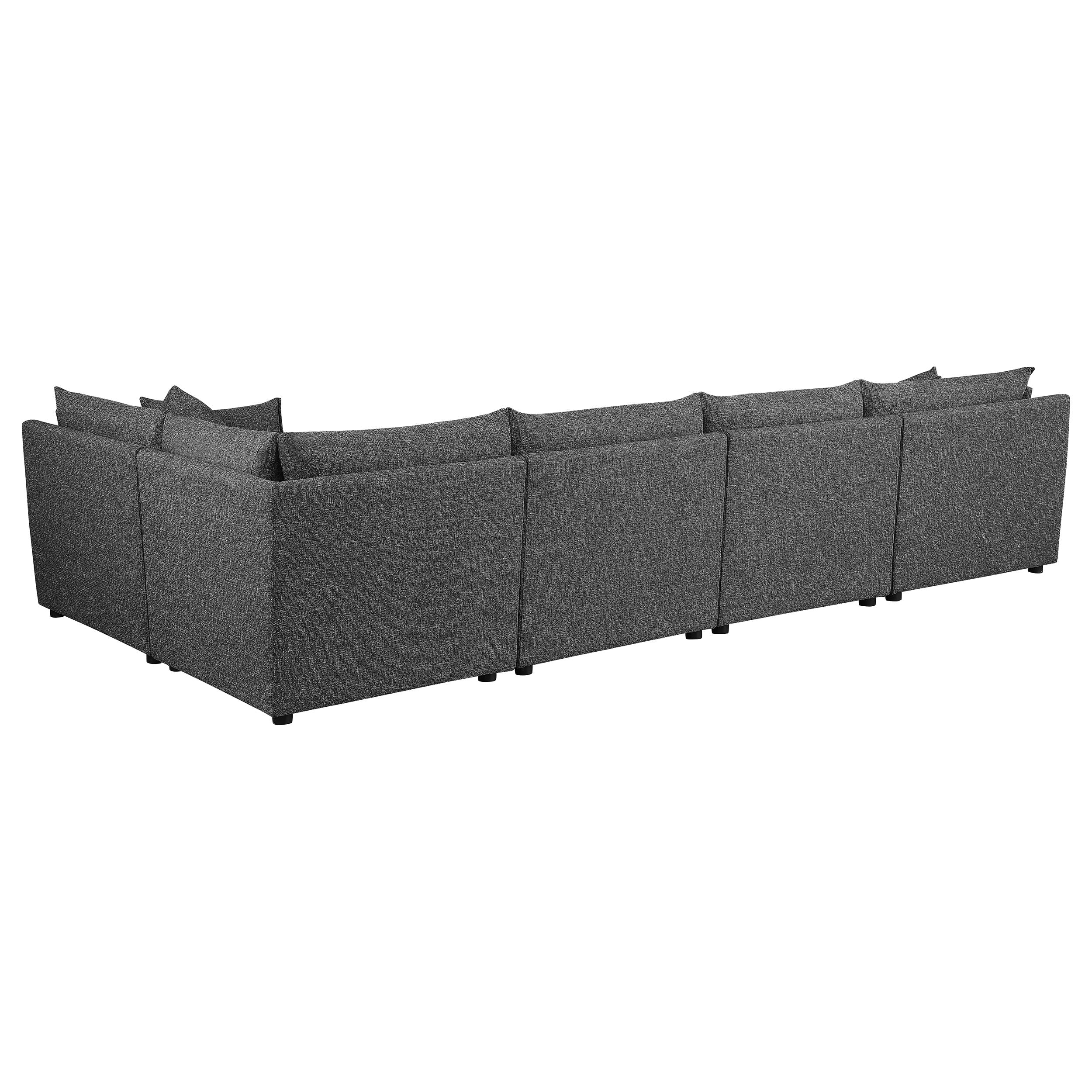 Sasha Upholstered Modular Sectional Sofa Barely Black
