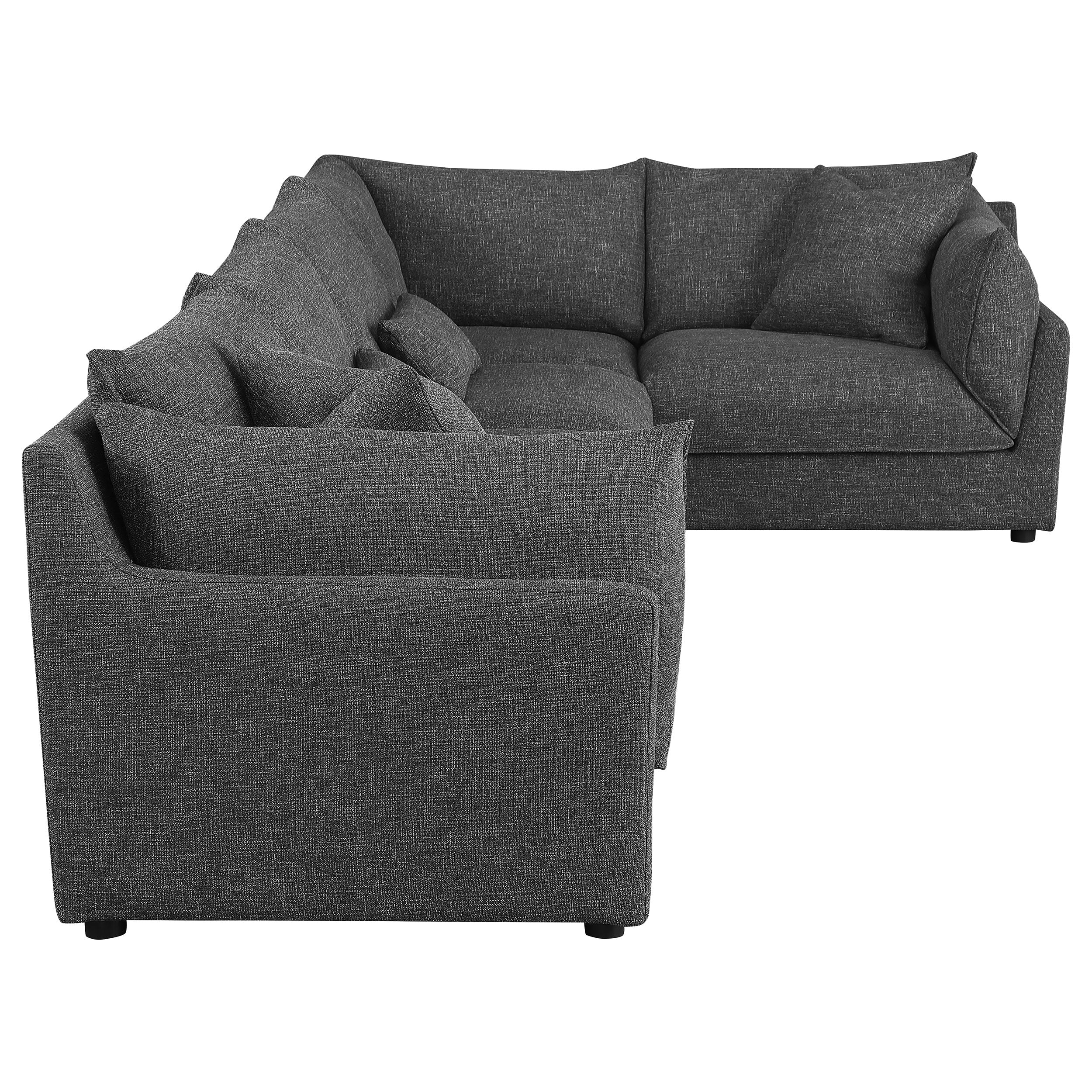 Sasha Upholstered Modular Sectional Sofa Barely Black